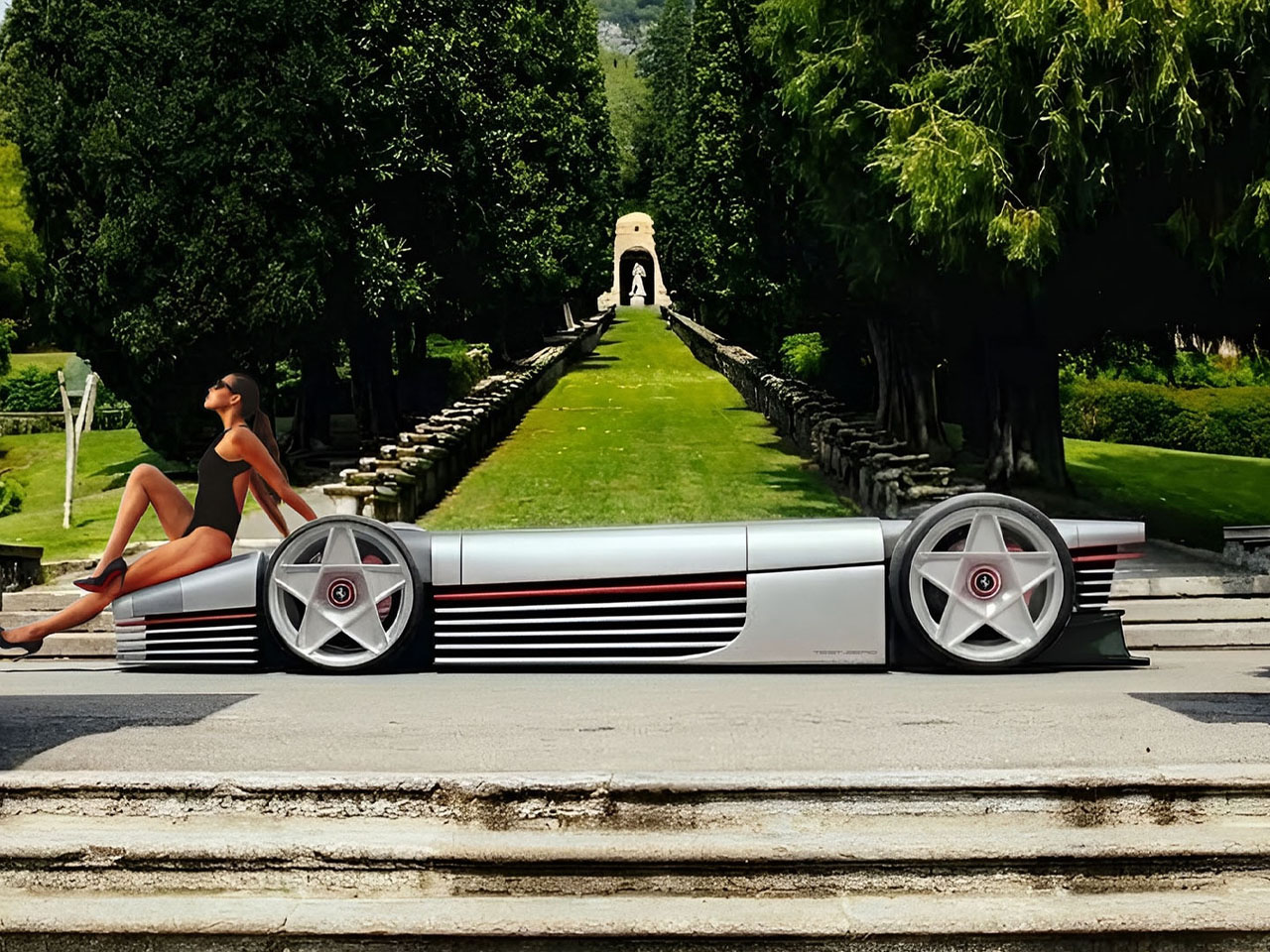 Ferrari，Pininfarina，Testarossa 12，sci-fi texture，Transparent engine compartment，