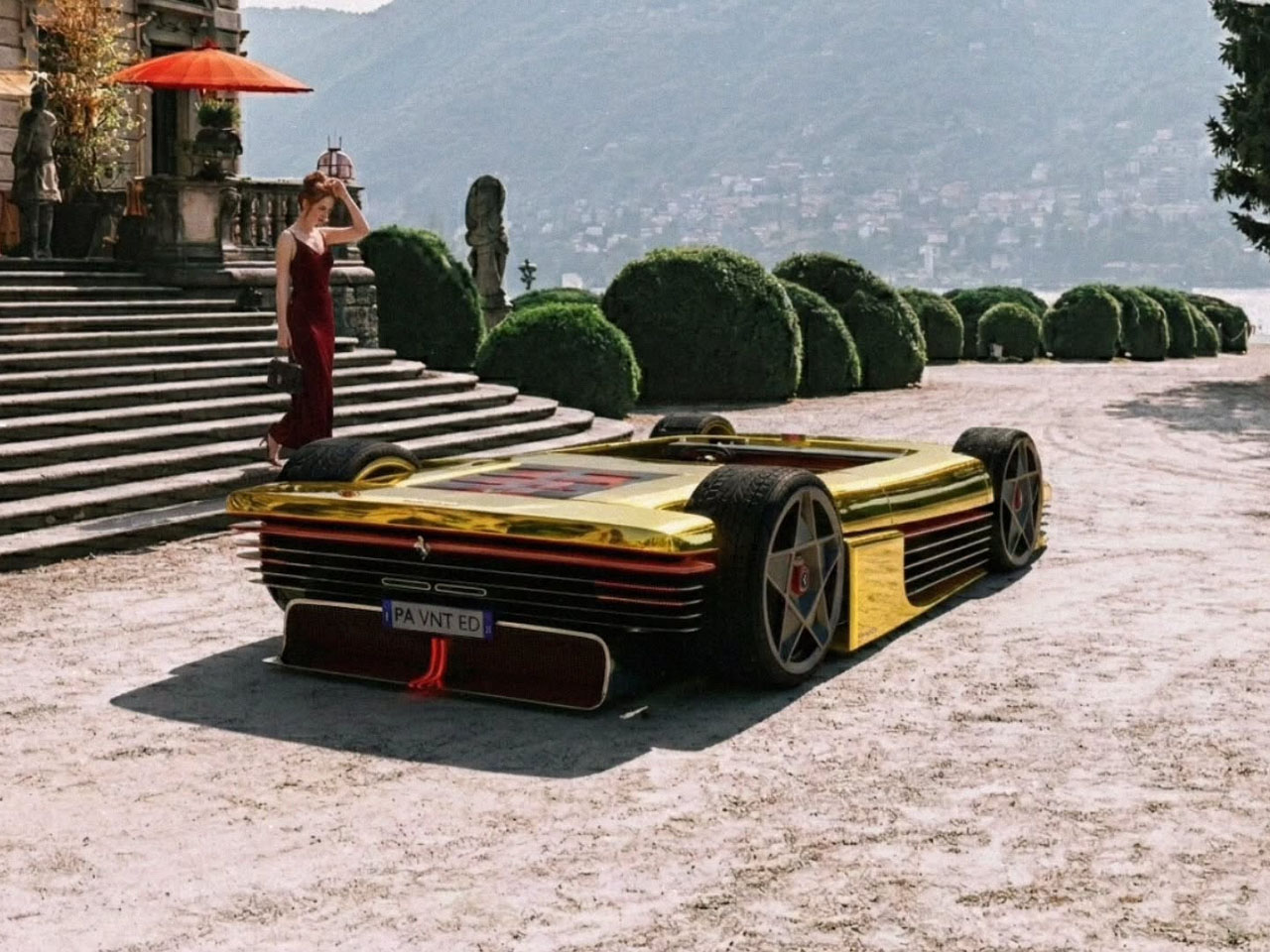 Ferrari，Pininfarina，Testarossa 12，sci-fi texture，Transparent engine compartment，