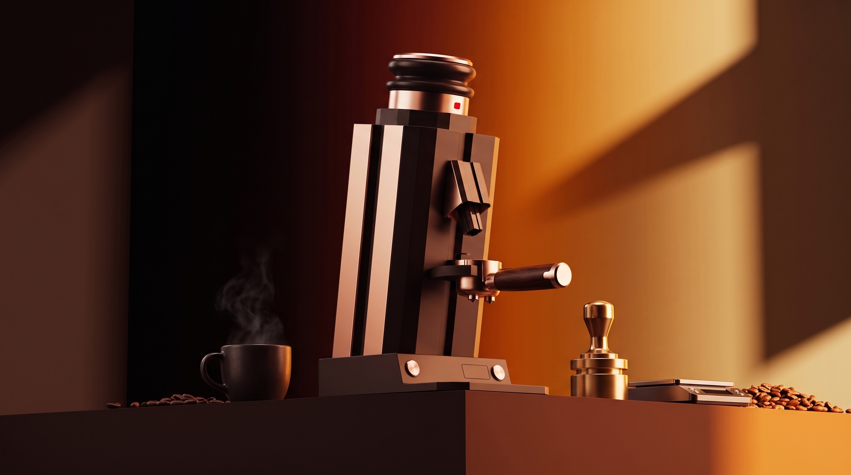 Boutique bean grinder，Aluminum Profile Home Appliances，small home appliances，get design，Appearance design，product design，Professional coffee equipment，