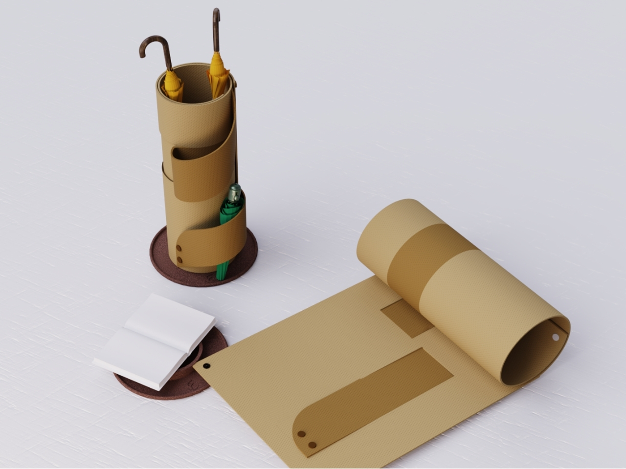 Situational Furniture，Rollable umbrella stand，EVA foam，terracotta absorbent bottom，