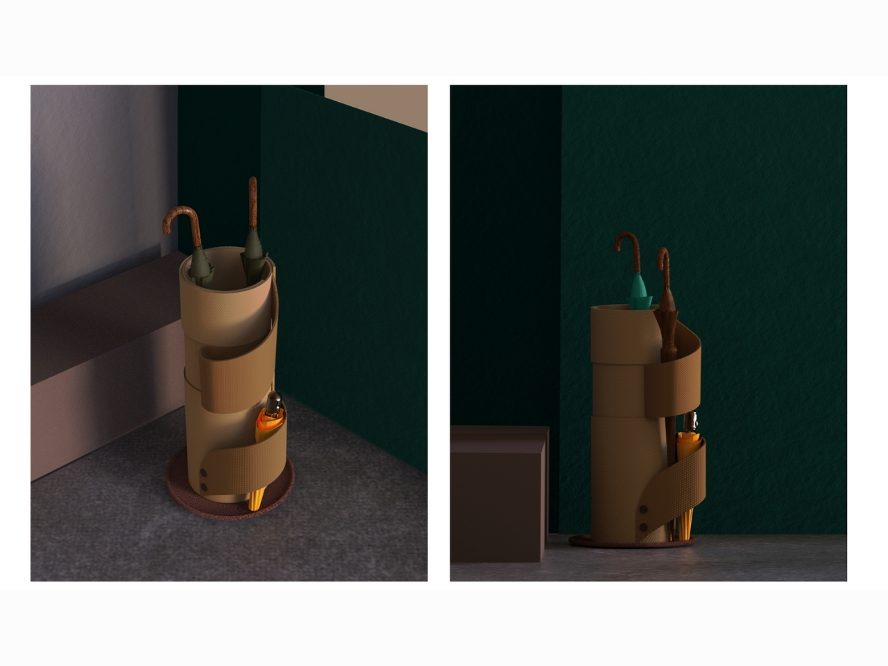 Situational Furniture，Rollable umbrella stand，EVA foam，terracotta absorbent bottom，