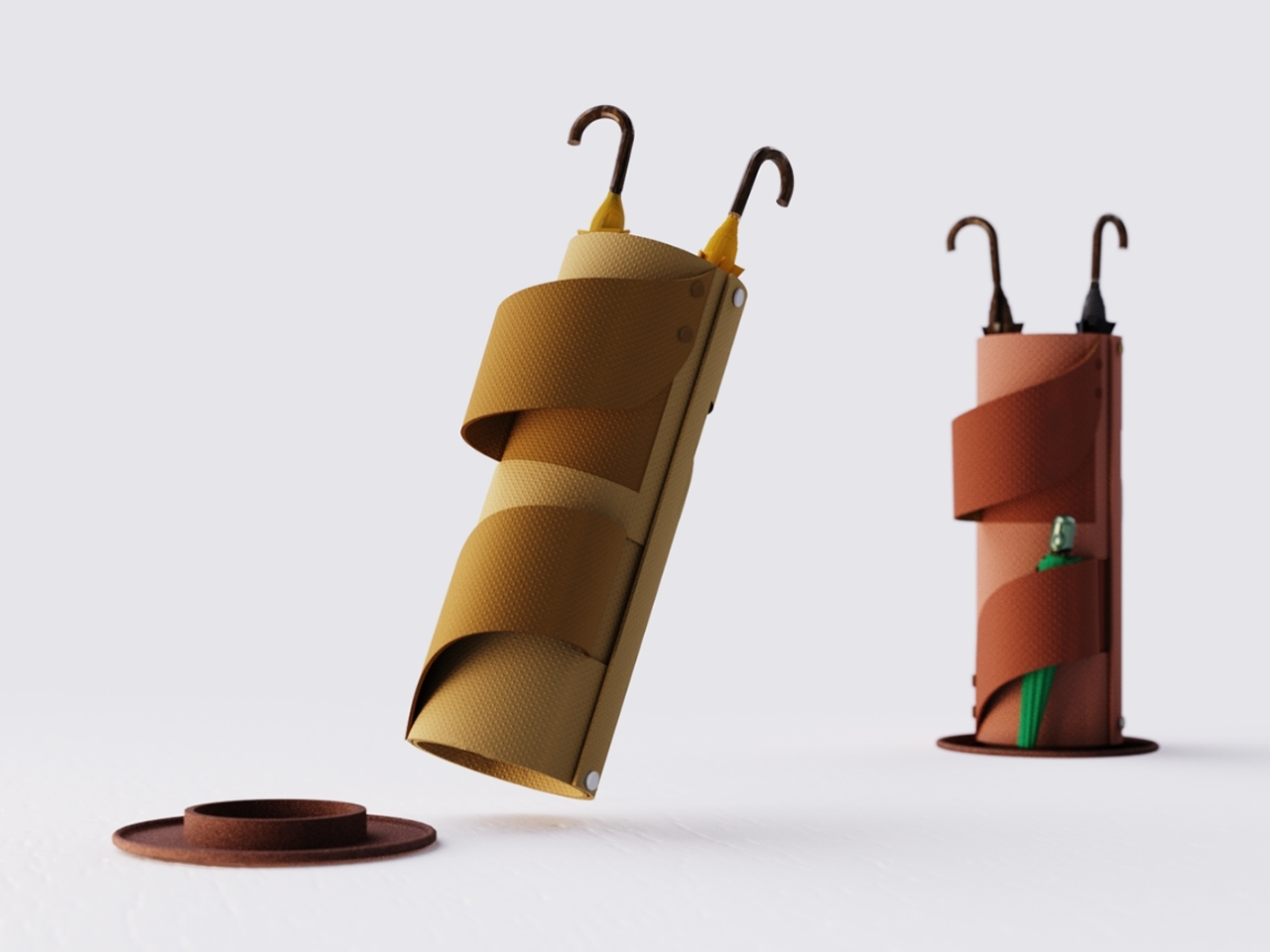 Situational Furniture，Rollable umbrella stand，EVA foam，terracotta absorbent bottom，