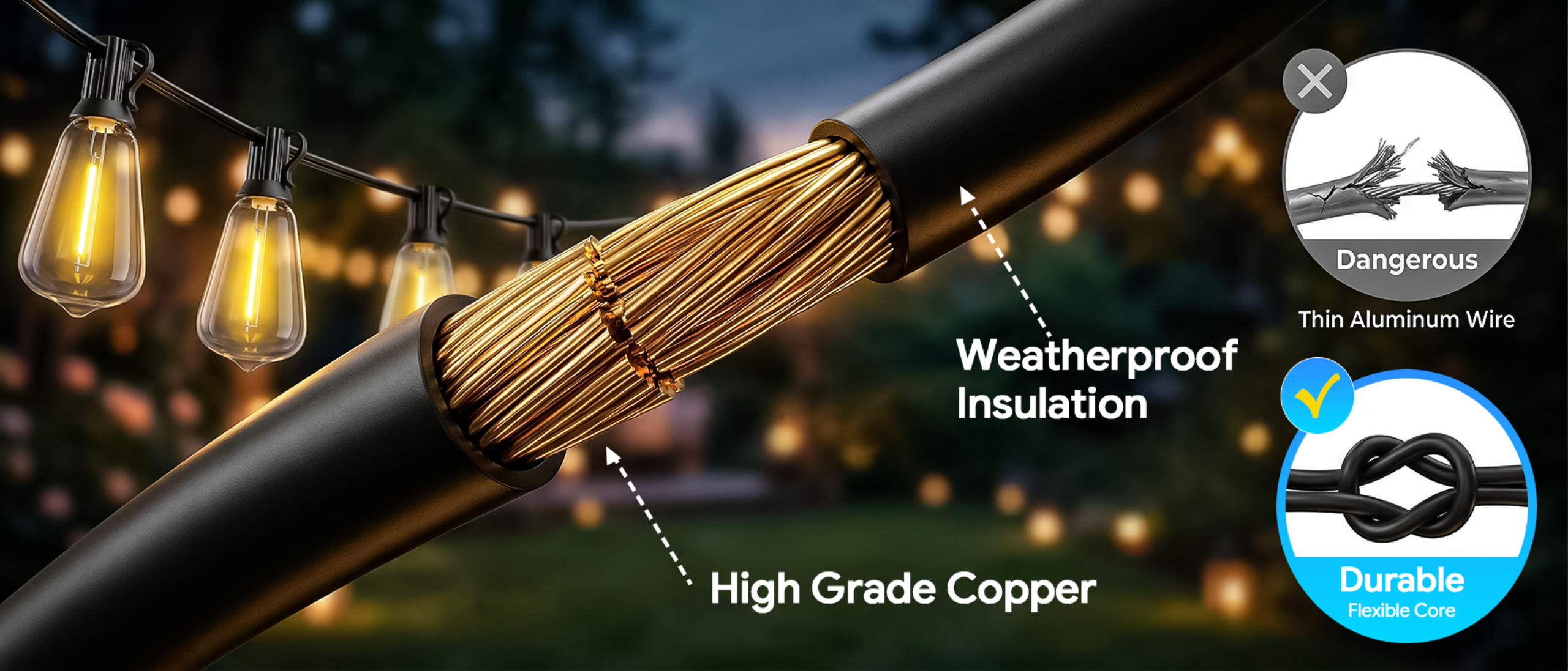 ST38 Bluetooth Outdoor String Lights，Bluetooth light string，Outdoor light string，