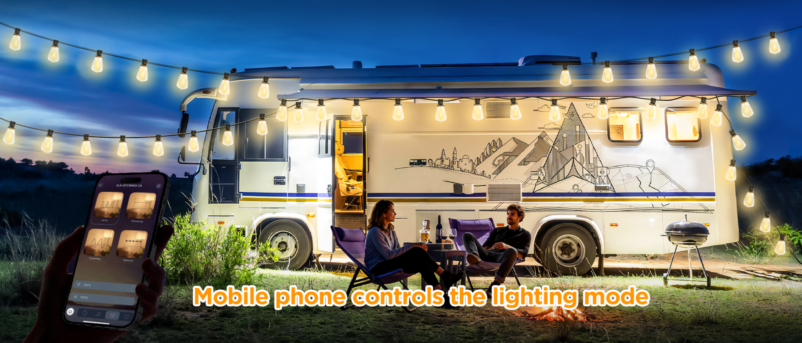 ST38 Bluetooth Outdoor String Lights，Bluetooth light string，Outdoor light string，