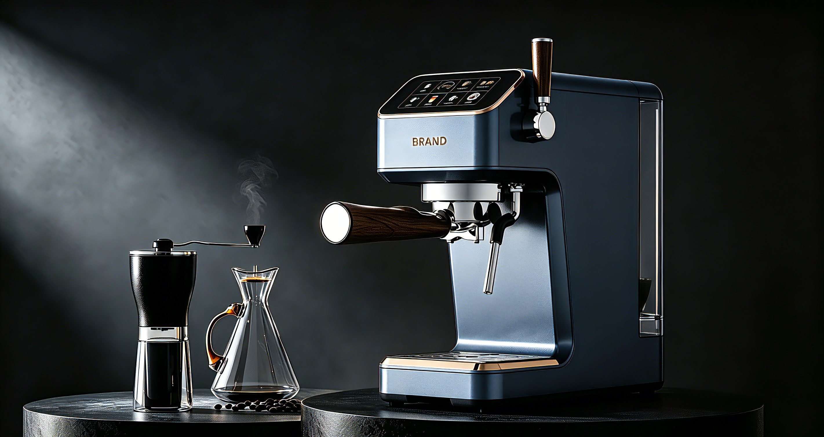 Semi automatic coffee machine，One Environment Industrial Design，Product designer，Appearance design，Coffee machine，Automatic coffee machine，Shunde Design，Zhongshan Design，