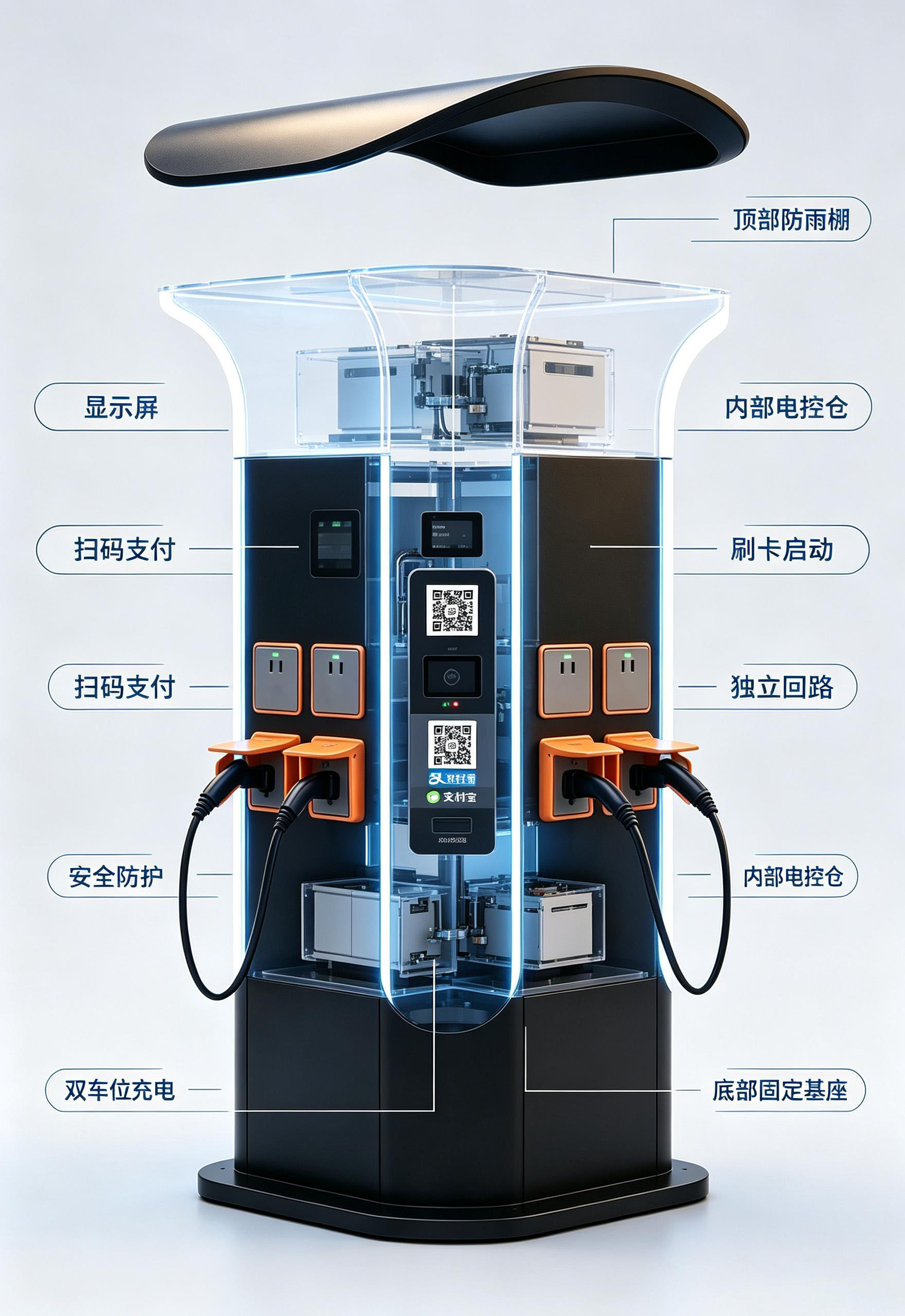 industrial design，Charging pile design，Product structure design，New energy equipment，Community public facilities，