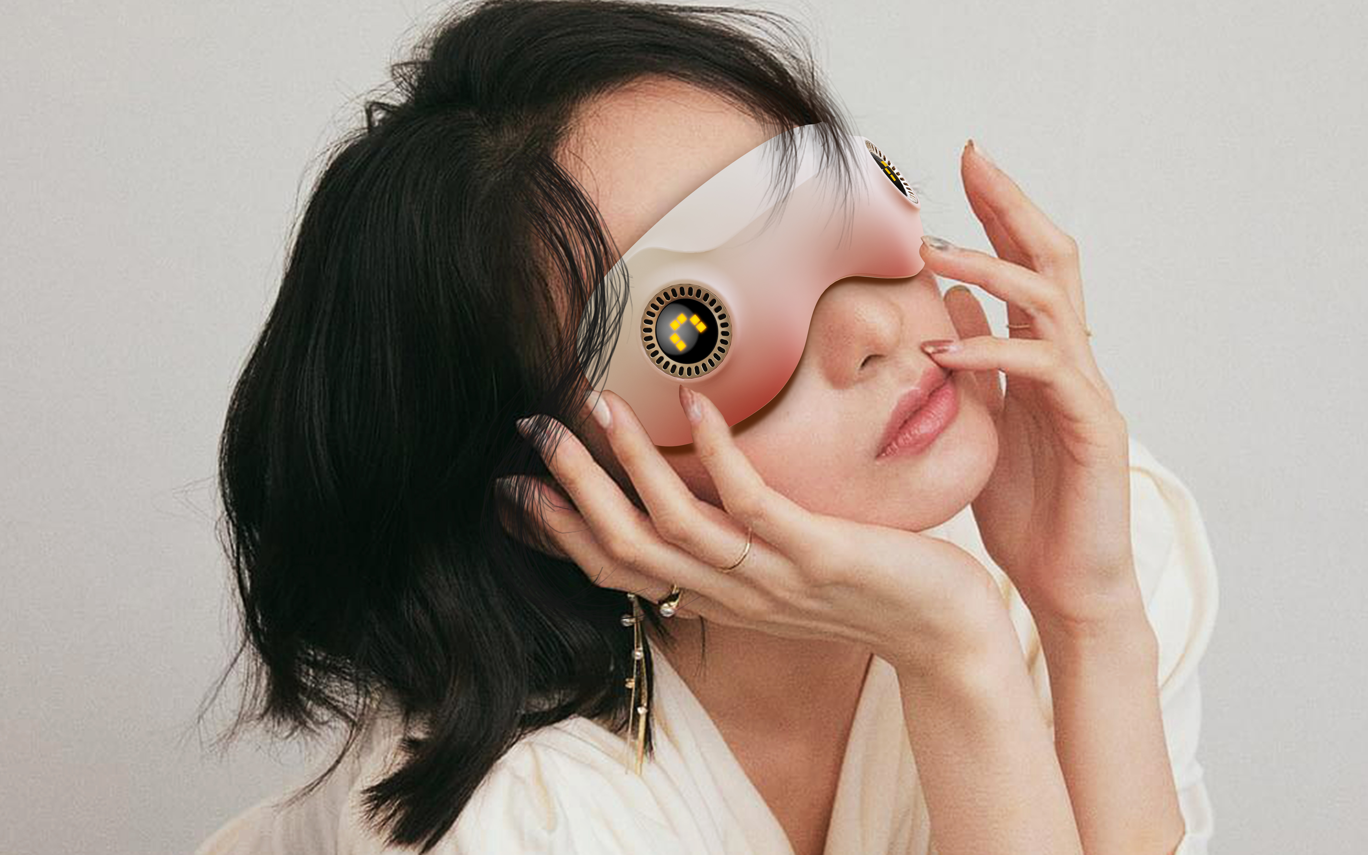 Hot and cold compress for eyes，Massage apparatus，Cute fun，Sense of science and technology，Gradient Design，Vanishing surface，Personal care products，Maiden heart，