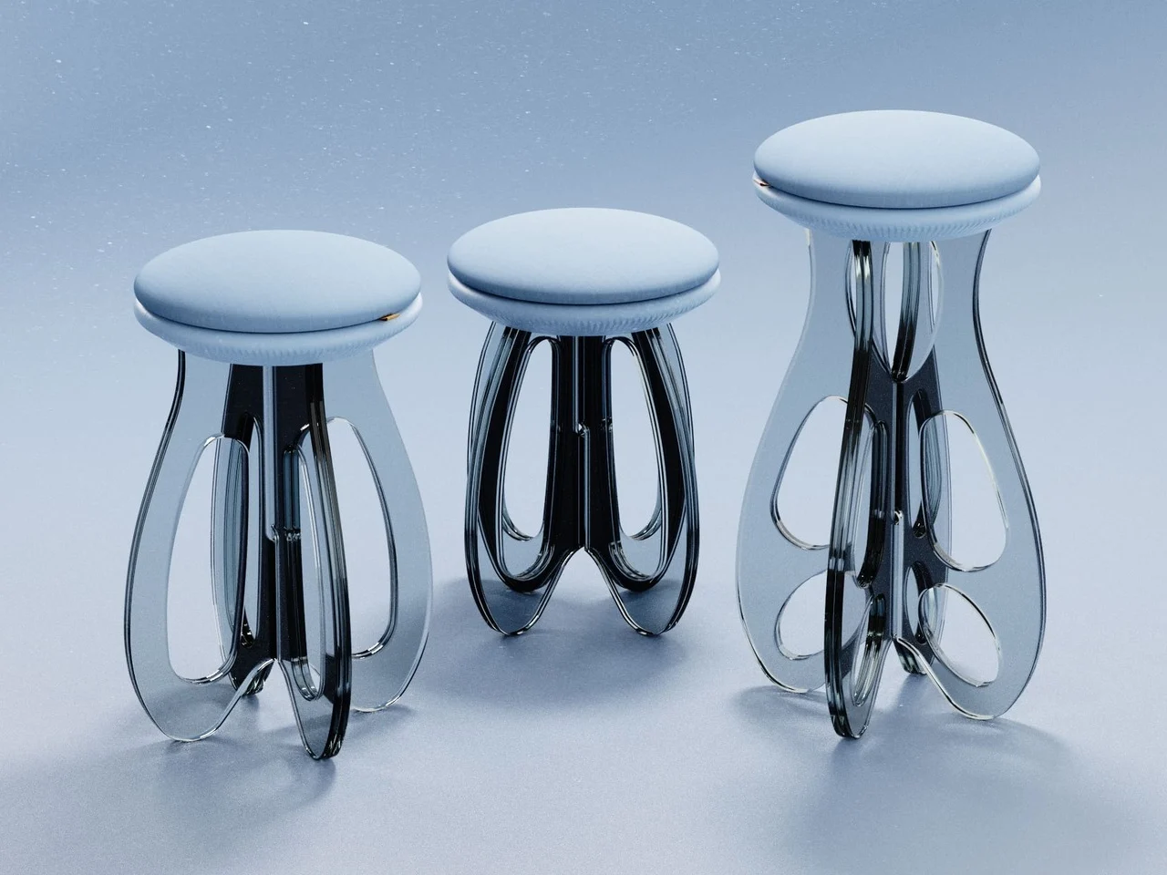 furniture design ，Tempered glass，3D printing，House of Sach，Tide Stool，