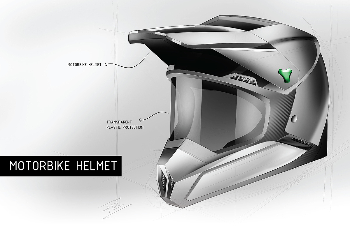 industrial design，outdoors，motion，Hand drawn，Helmet，