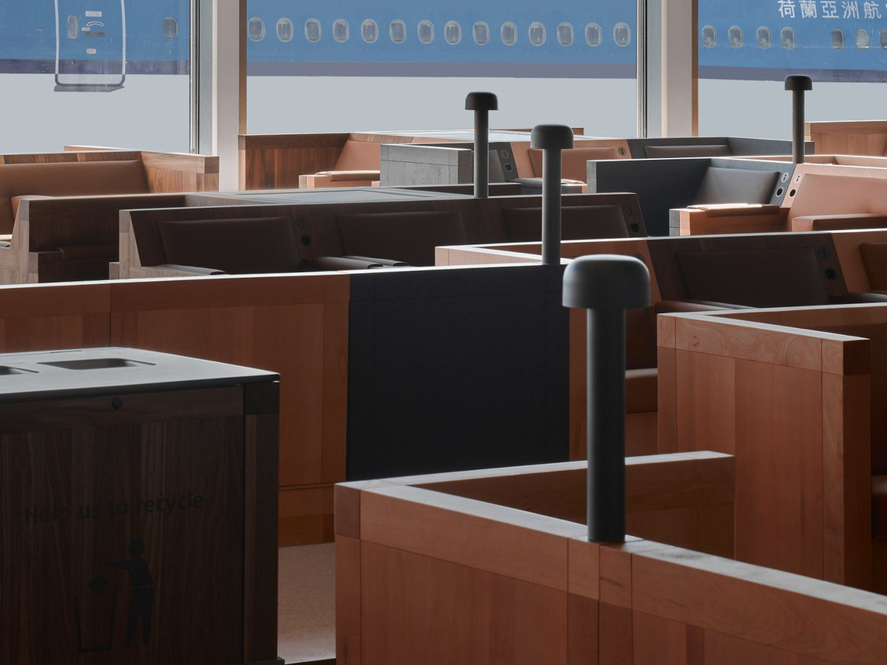 Schiphol Airport，Dutch style，Modular seat，European solid wood，Airport Interior Design，