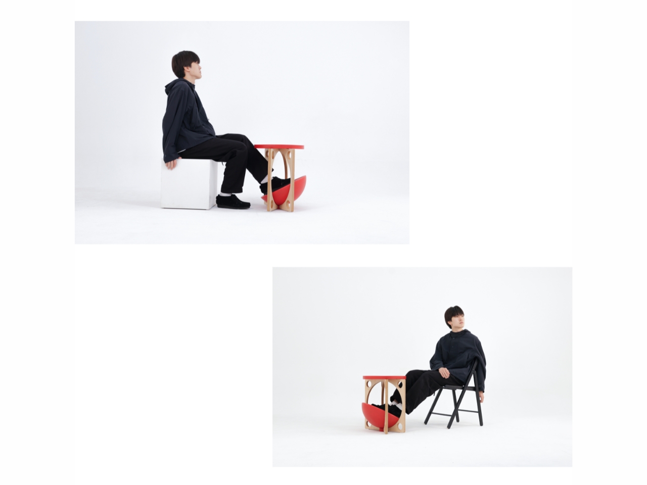 OTTO Footstool，Tumbler Inspiration，Ergonomics，Glued laminated timber，Multifunctional side table，