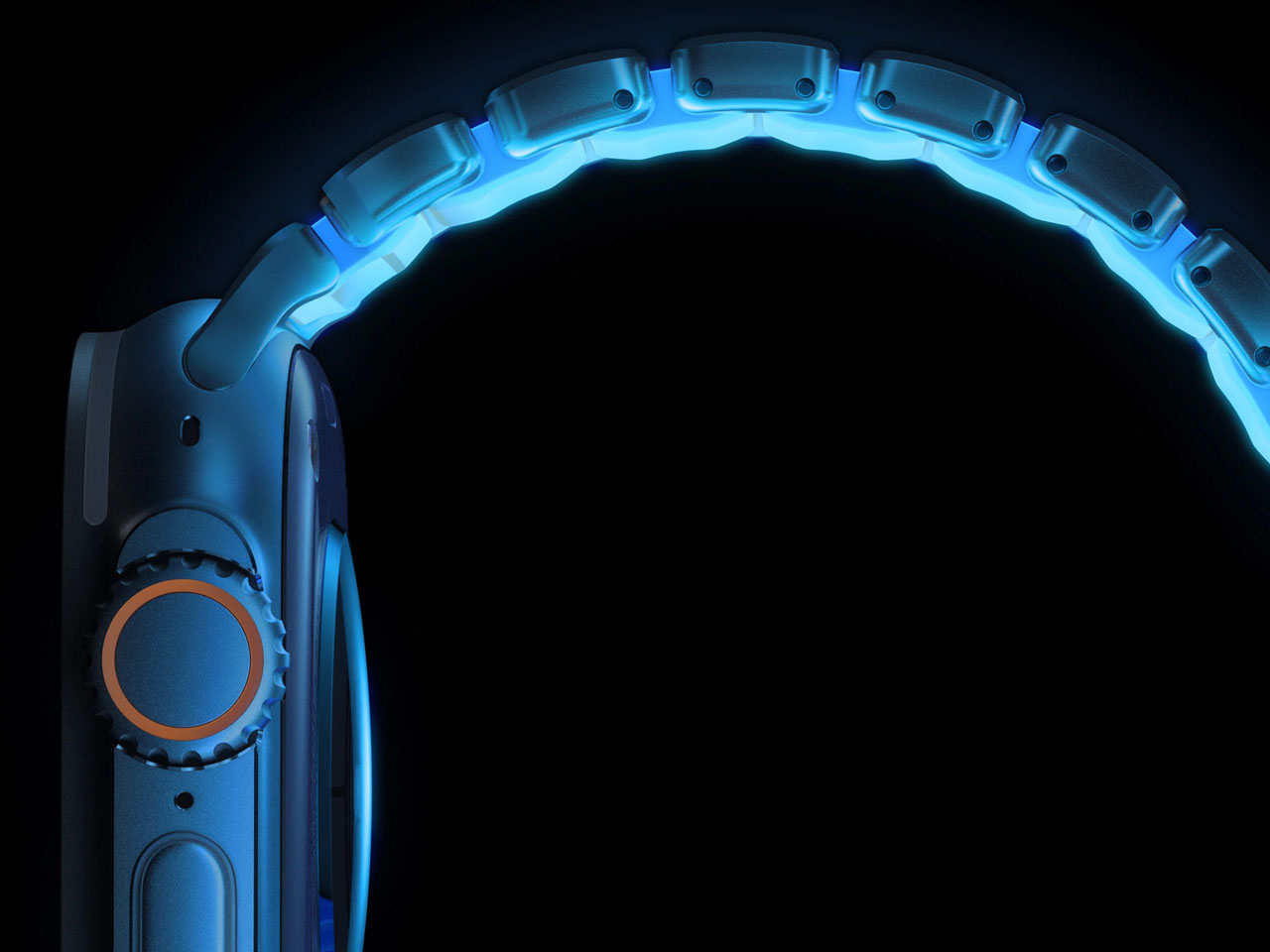 Nomad Stratos Band，Icy Blue Glow，Ultra Strap，Grade 4，titanium alloy，