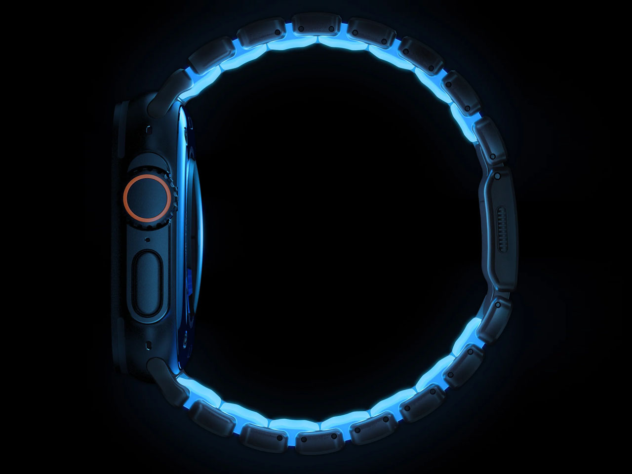 Nomad Stratos Band，Icy Blue Glow，Ultra Strap，Grade 4，titanium alloy，