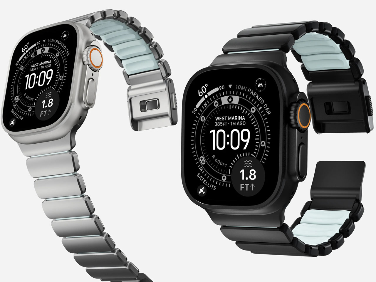 Nomad Stratos Band，Icy Blue Glow，Ultra Strap，Grade 4，titanium alloy，