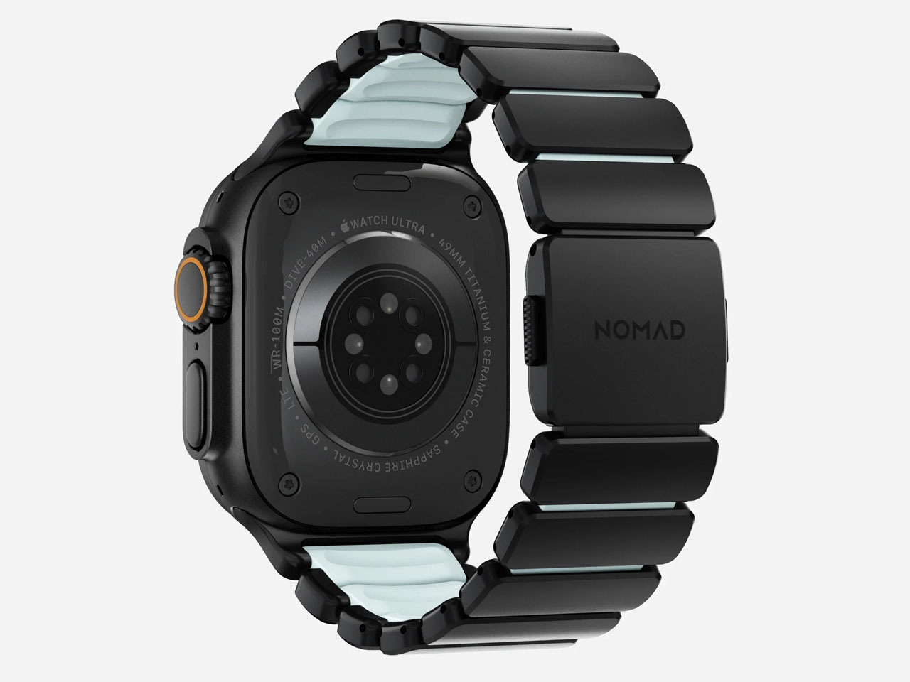 Nomad Stratos Band，Icy Blue Glow，Ultra Strap，Grade 4，titanium alloy，
