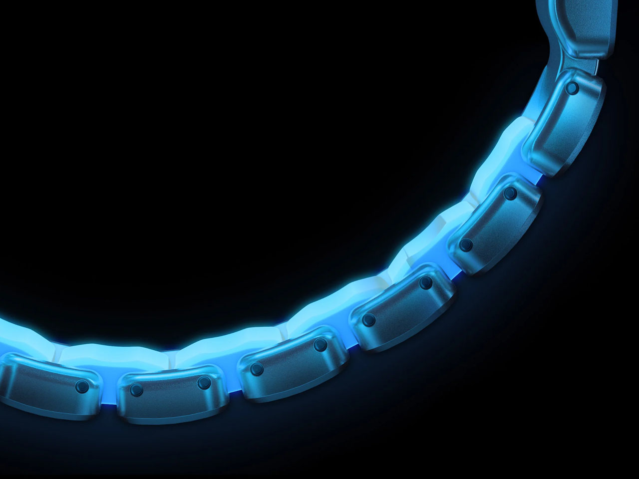 Nomad Stratos Band，Icy Blue Glow，Ultra Strap，Grade 4，titanium alloy，