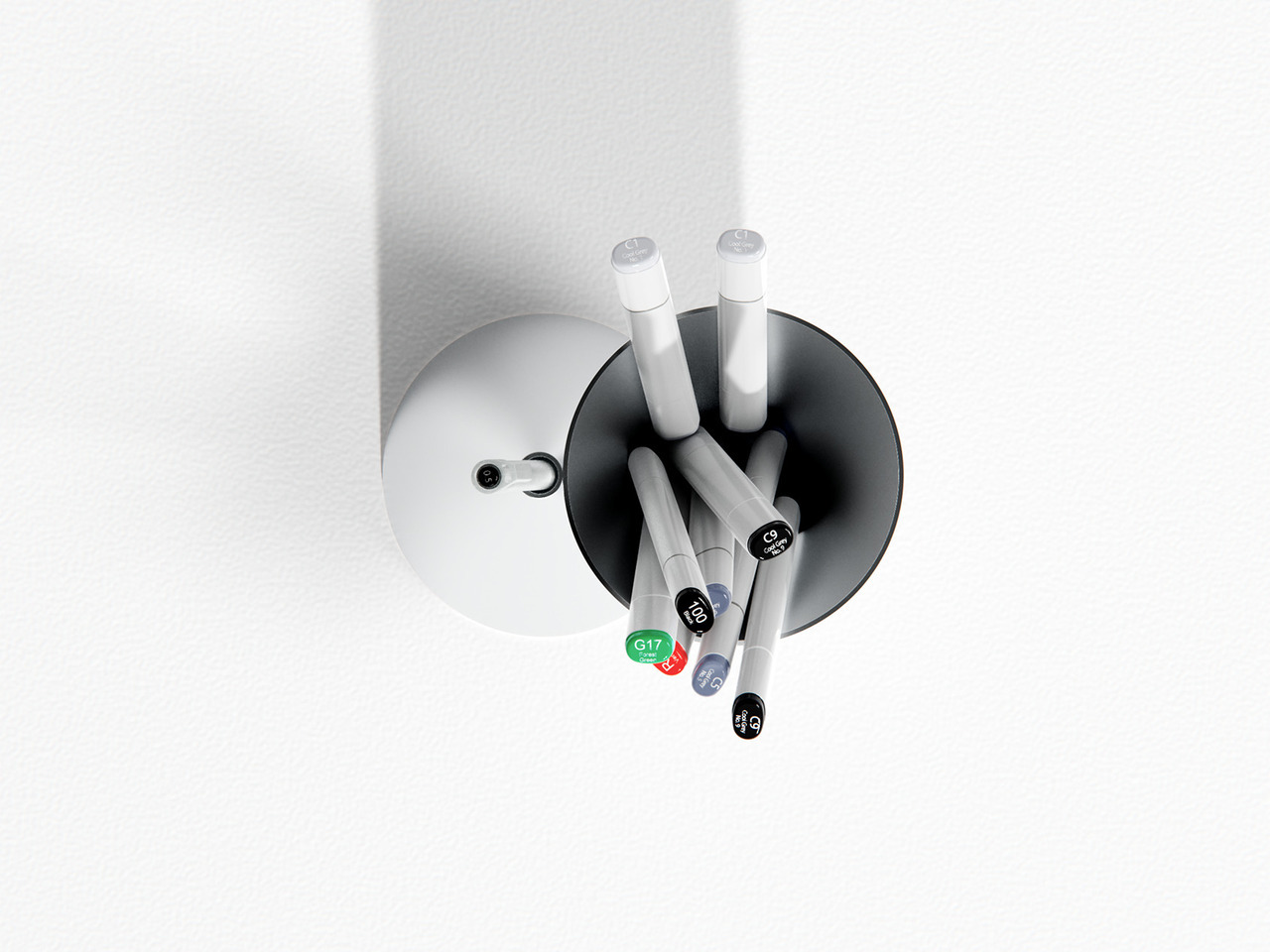 Bauhaus ，pen container，Konus，aluminum cone，