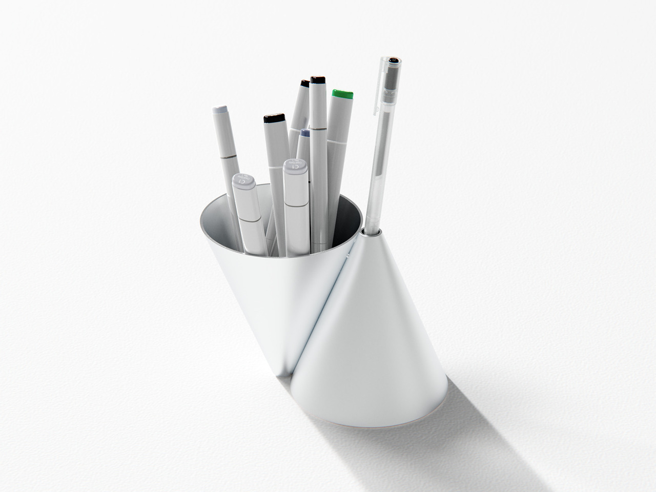 Bauhaus ，pen container，Konus，aluminum cone，
