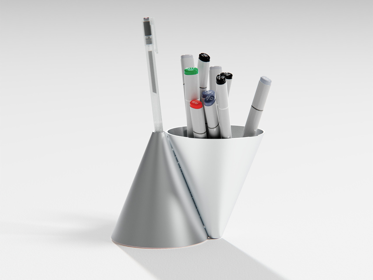 Bauhaus ，pen container，Konus，aluminum cone，