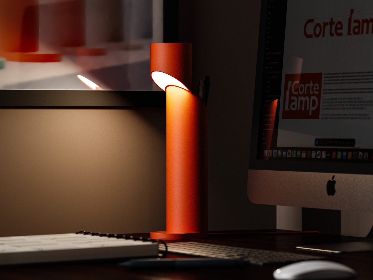 Court，chamfered cylindrical lamp，Matte floor lamp，pastel color matching，lamps and lanterns，