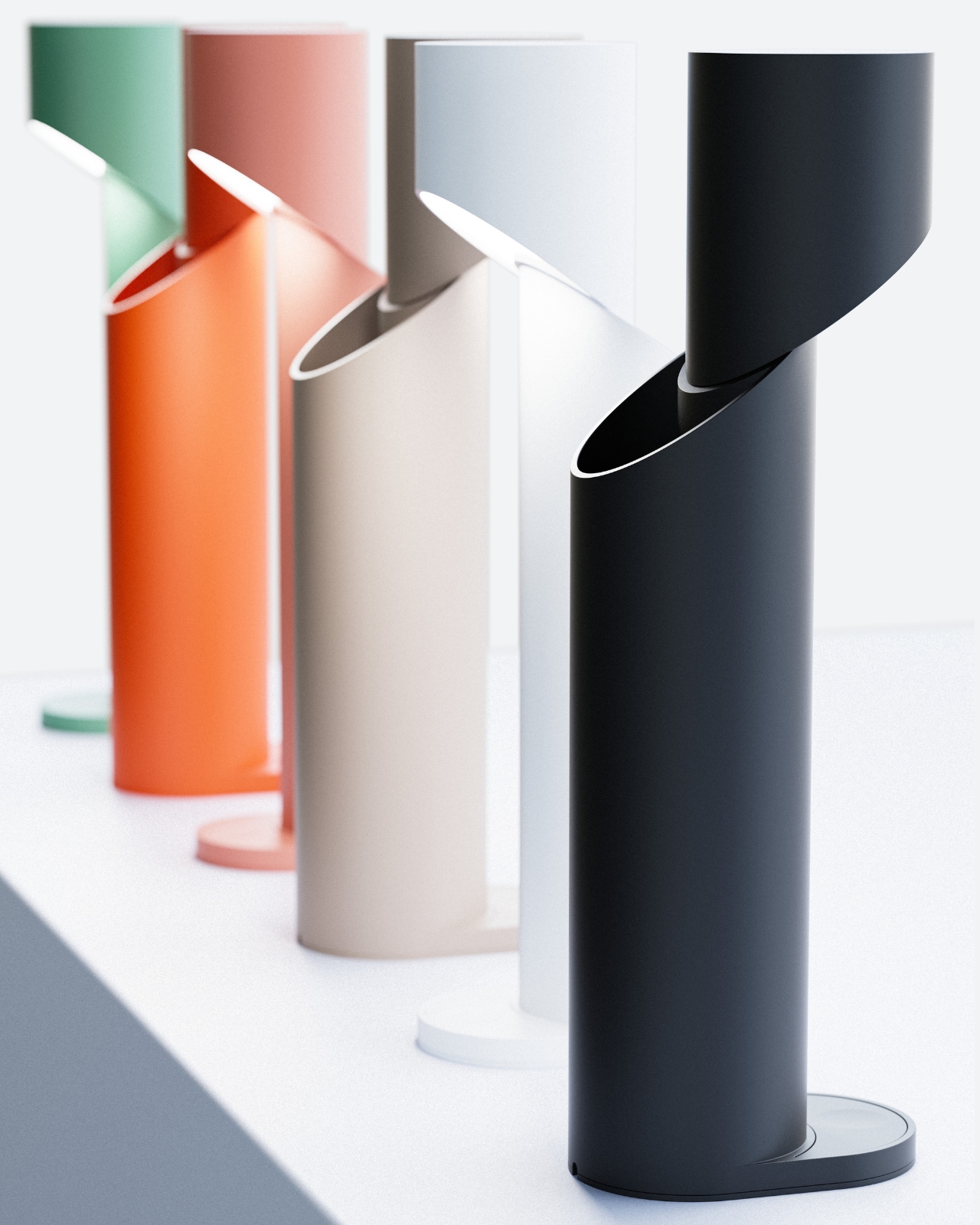 Court，chamfered cylindrical lamp，Matte floor lamp，pastel color matching，lamps and lanterns，
