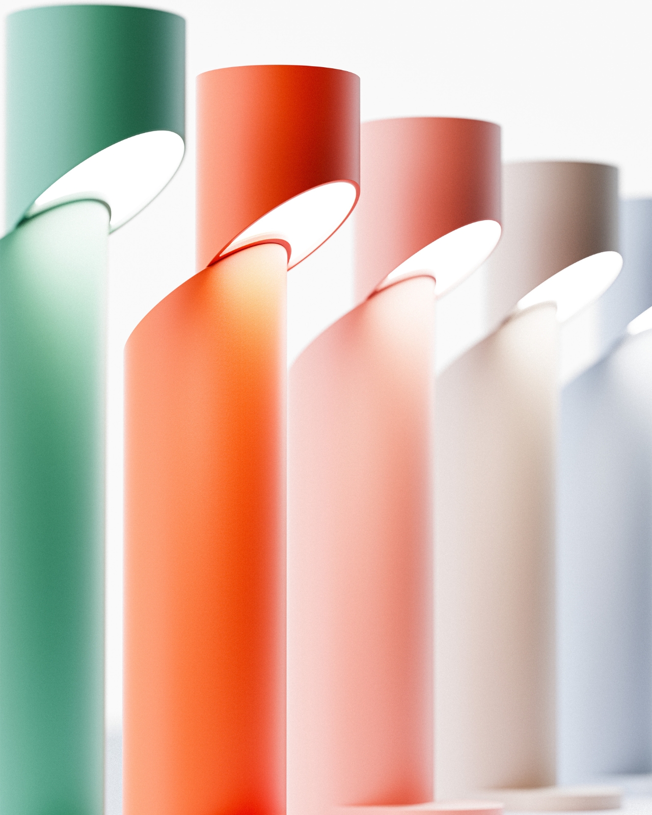 Court，chamfered cylindrical lamp，Matte floor lamp，pastel color matching，lamps and lanterns，