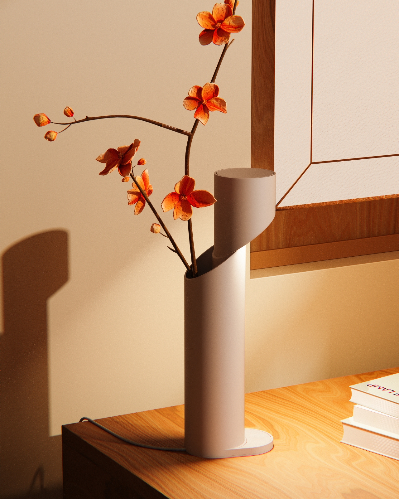 Court，chamfered cylindrical lamp，Matte floor lamp，pastel color matching，lamps and lanterns，