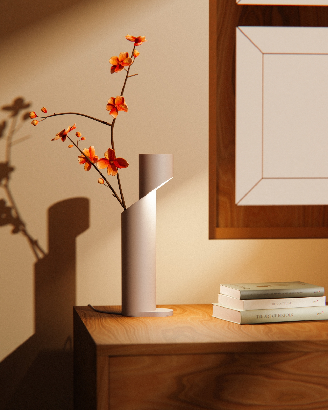 Court，chamfered cylindrical lamp，Matte floor lamp，pastel color matching，lamps and lanterns，