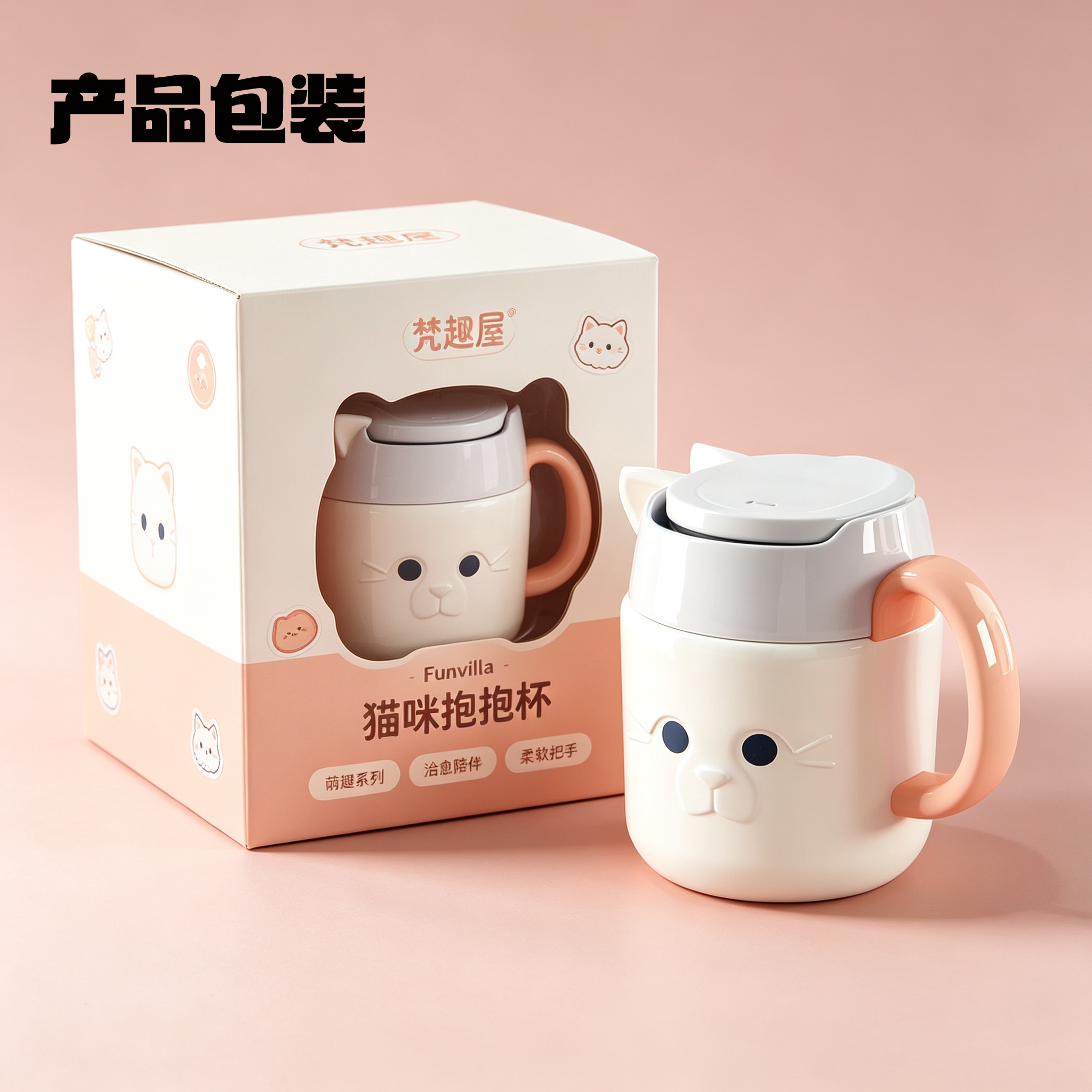 product design，Ceramic water cup，3D rendering，Tabletop decoration，