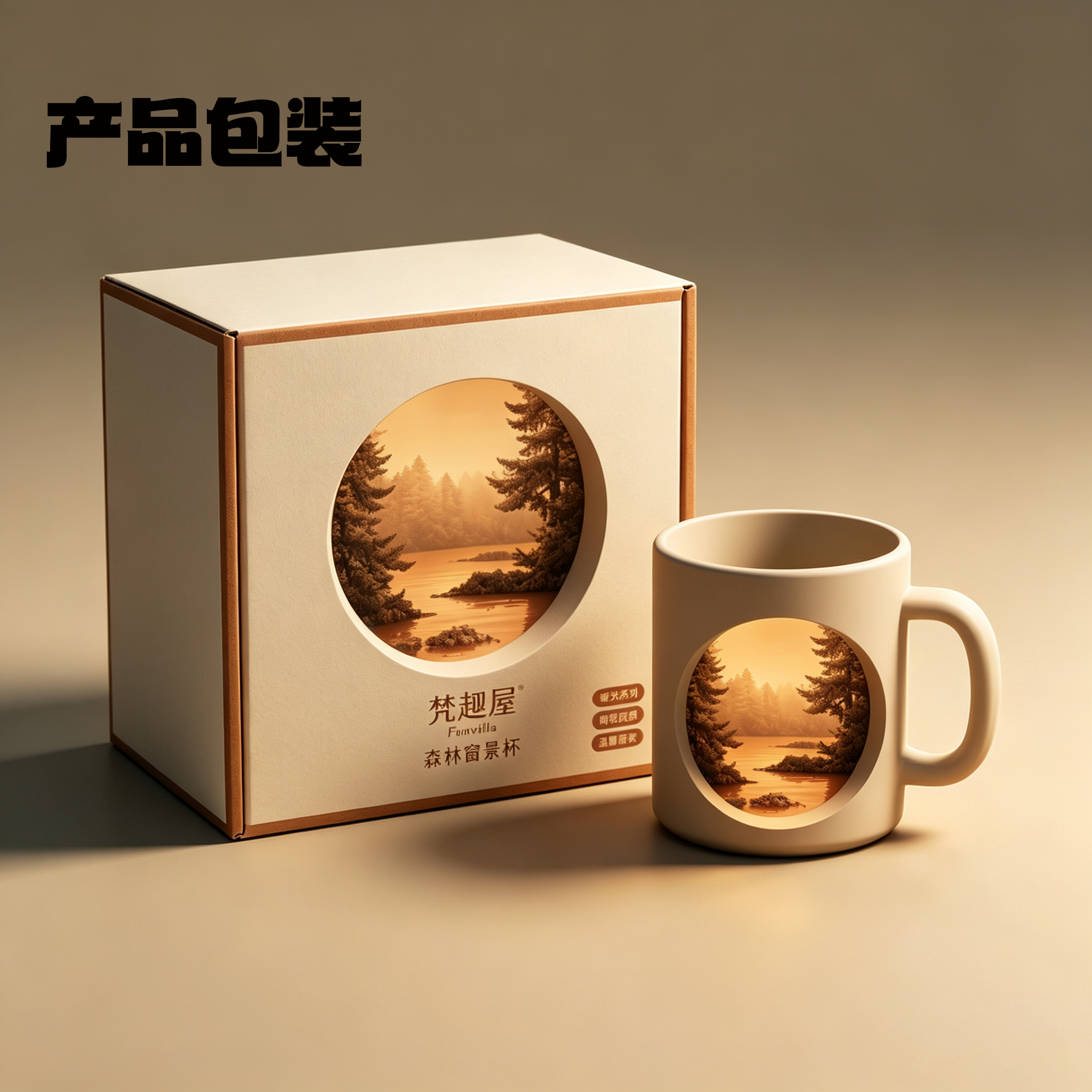 product design，Ceramic water cup，3D rendering，Tabletop decoration，