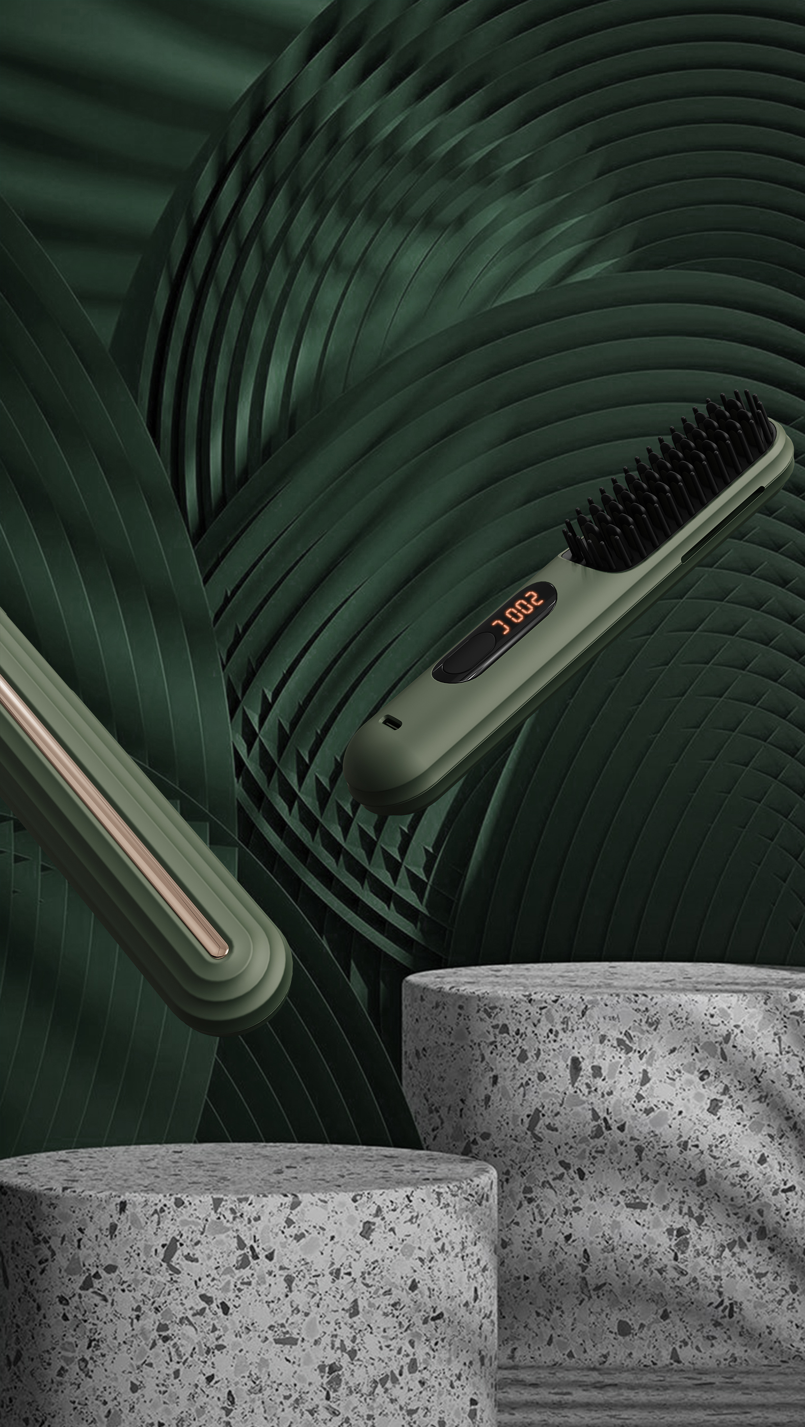 Personal care products，Straight hair comb，Texture design，Mori Style，Greens IP，cactus，Hair comb，comb，