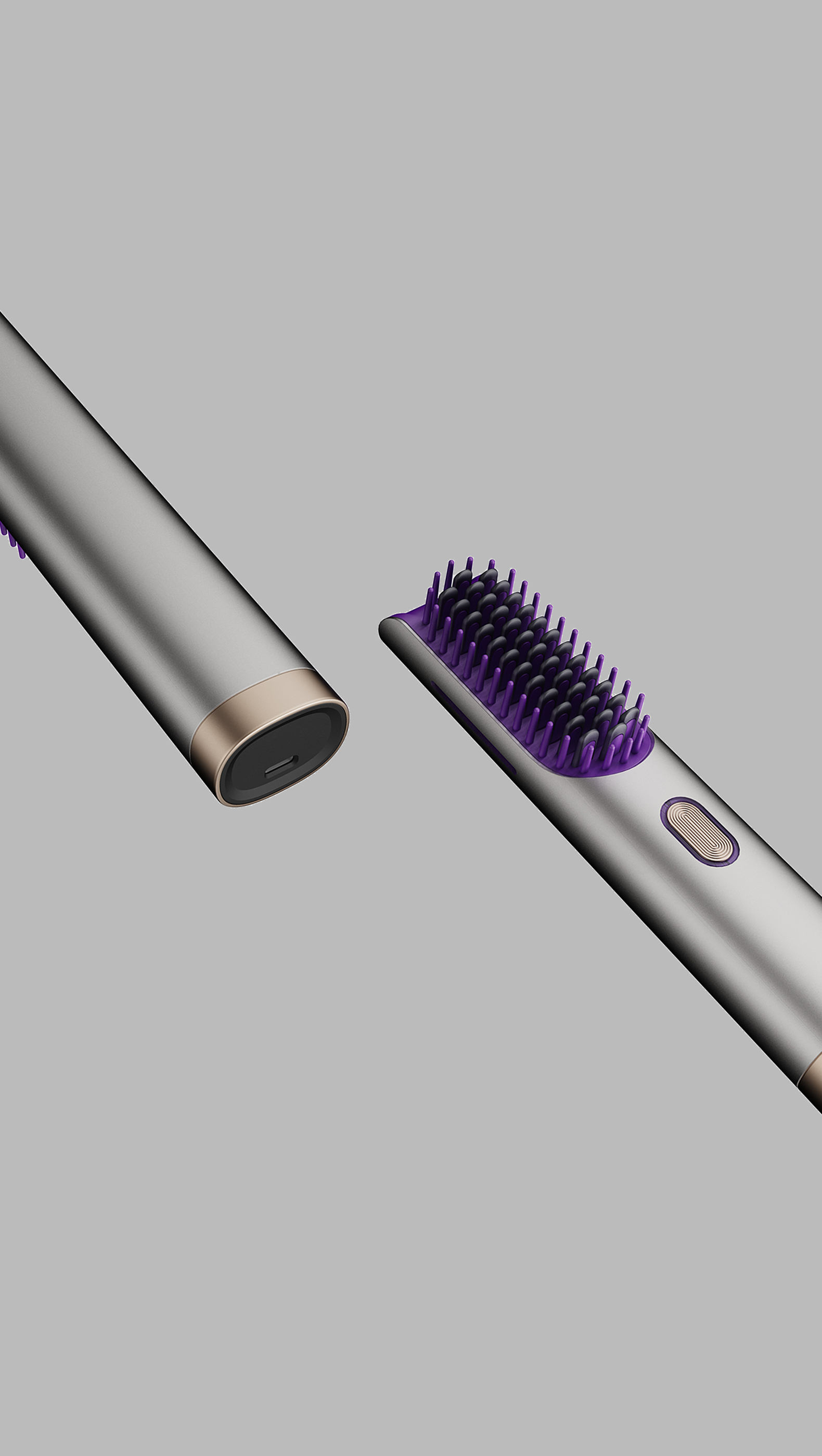 Personal care products，Minimalism，Straight hair comb，Metallic texture，Color contrast design，Advanced sense，Dyson wind，