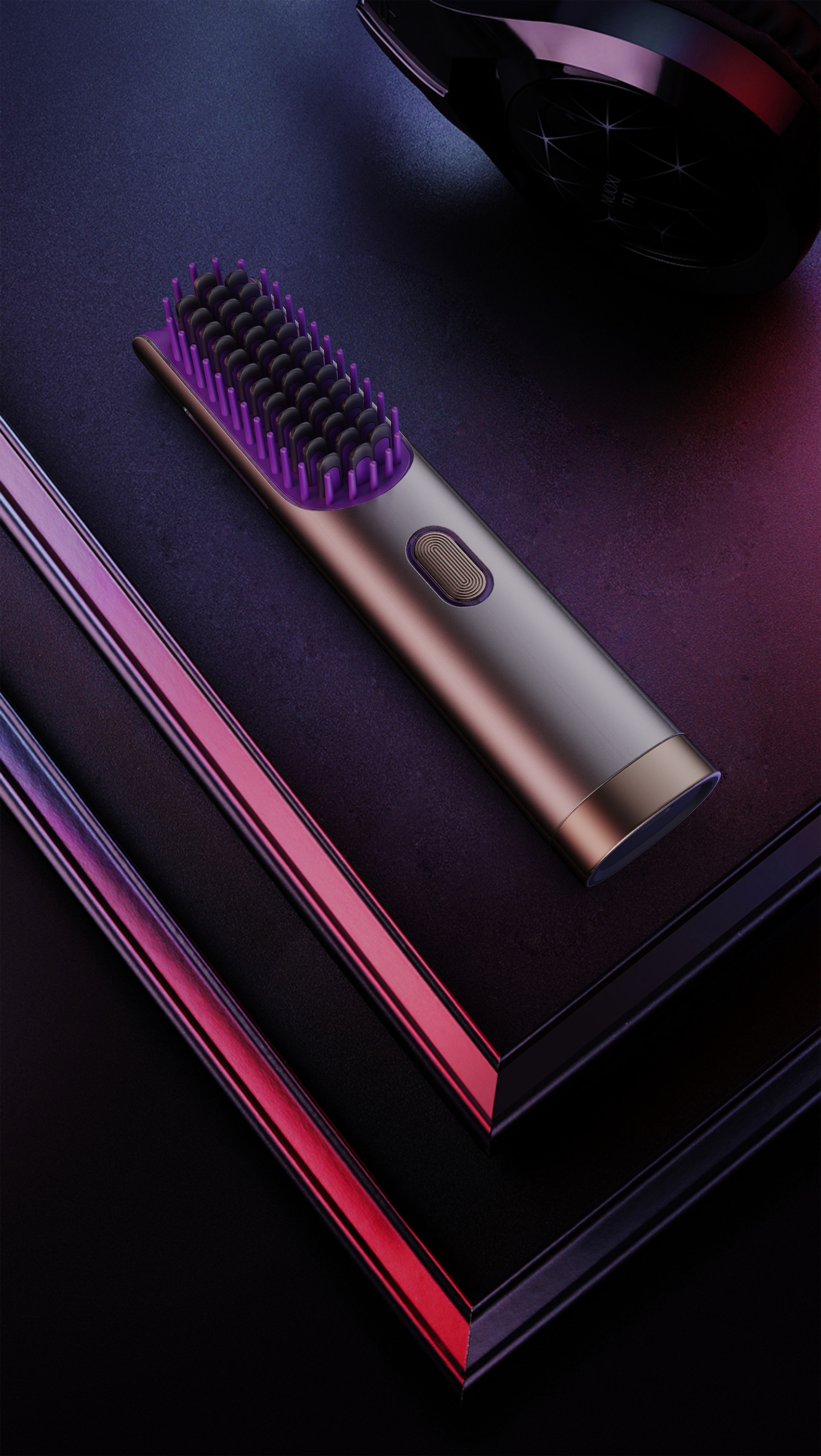 Personal care products，Minimalism，Straight hair comb，Metallic texture，Color contrast design，Advanced sense，Dyson wind，