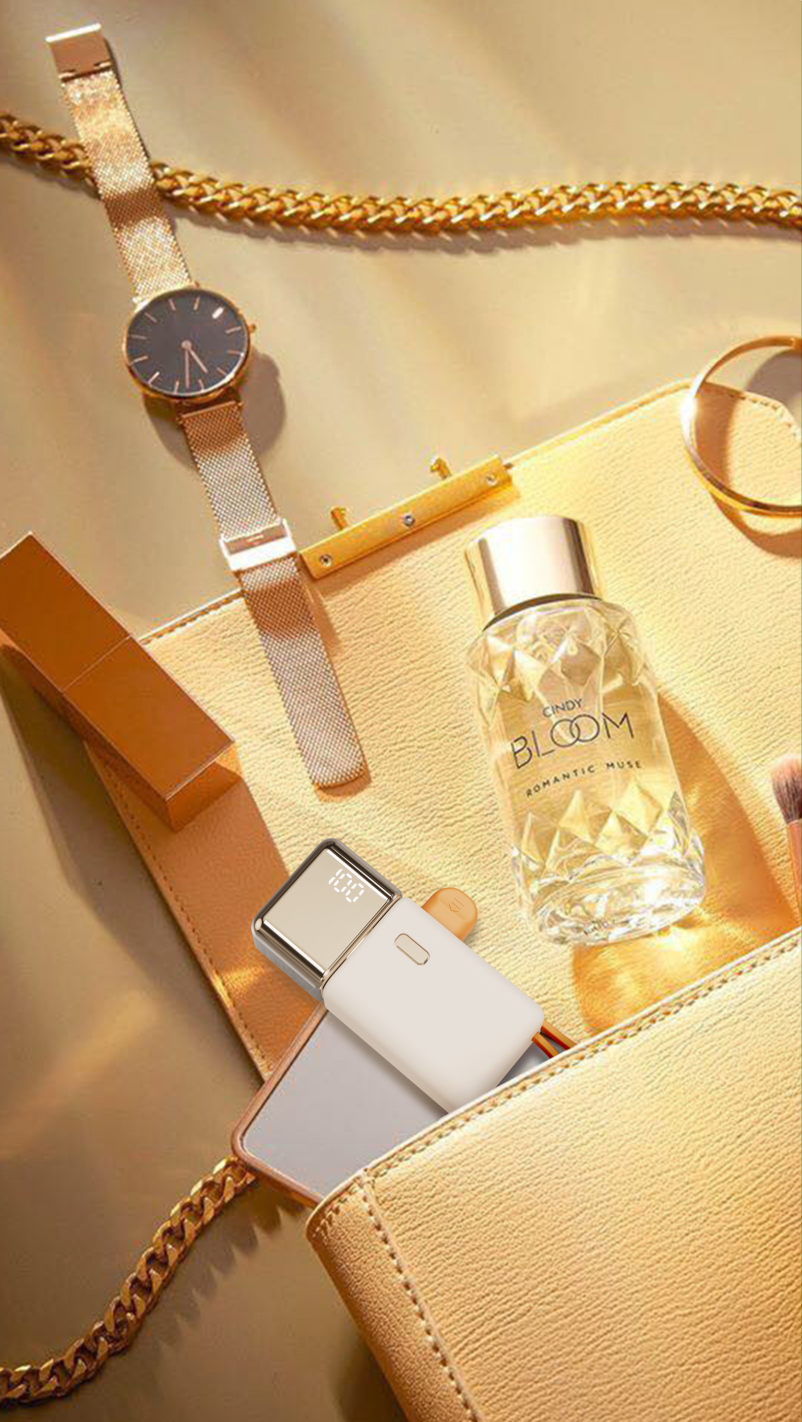 Mini charging treasure，Tail insertion，portable source，Small gold bar，Lipstick，Fast charging，Women's Market，