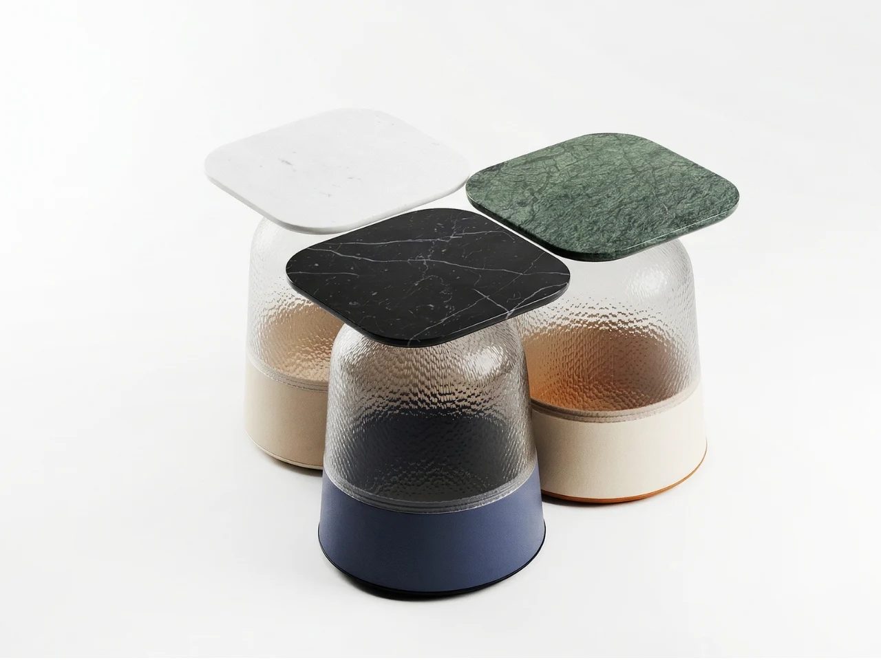 Recycled polypropylene，RE-UP Side，Polycarbonate frosted base，Rubber wood，coffee grounds mocha staining，
