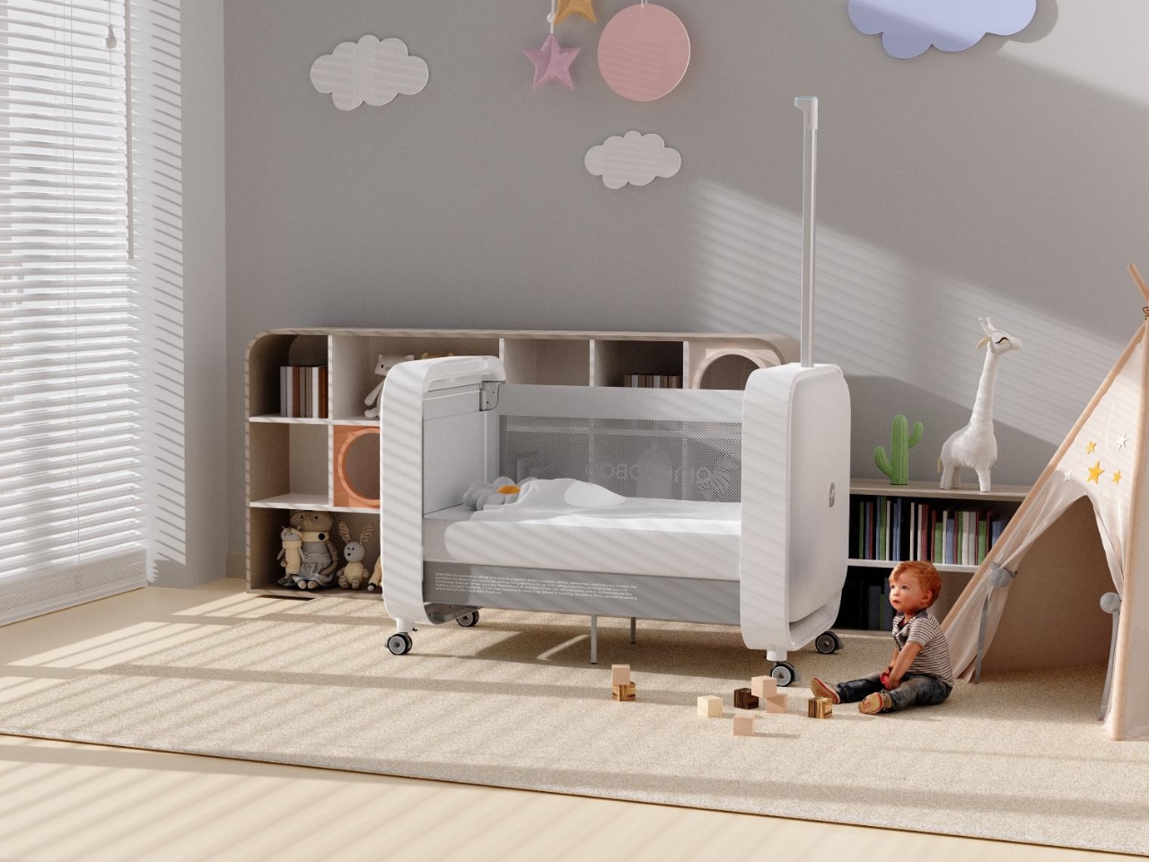 Monai Sleepod，Smart crib，negative ion purification，Kaiwang，One click folding，