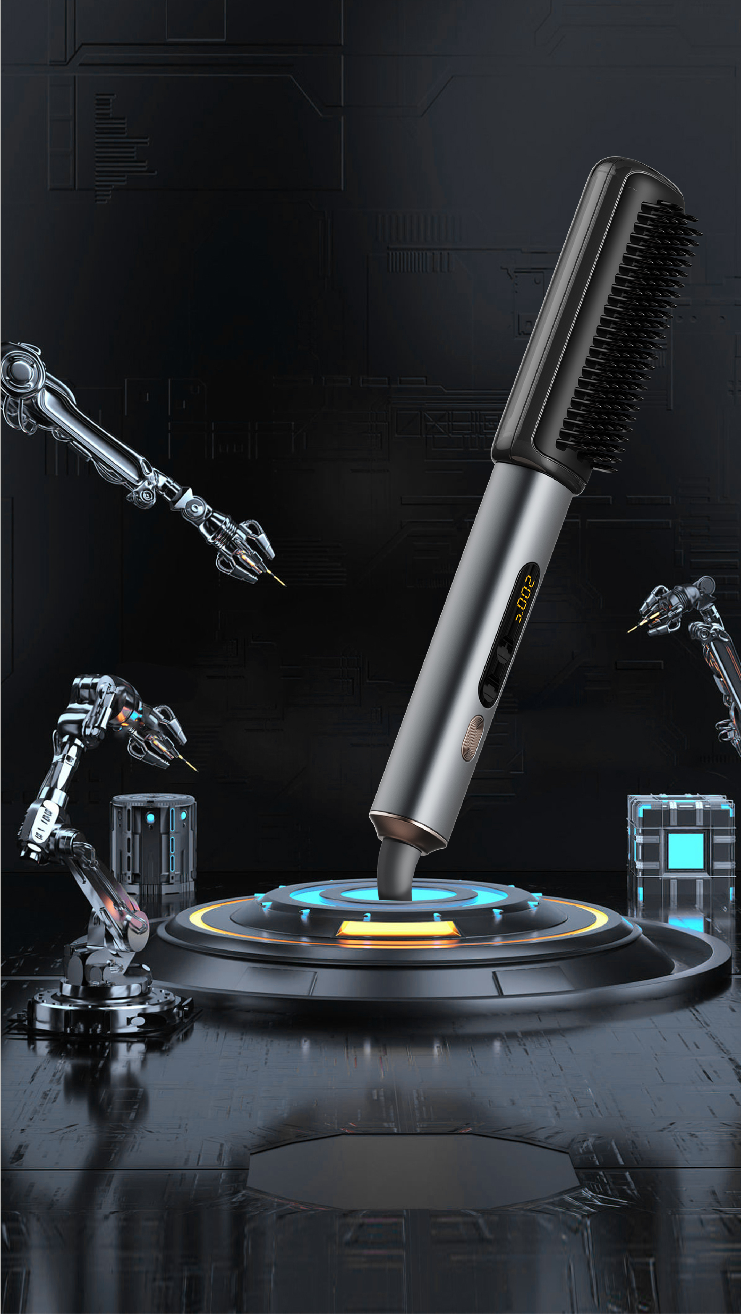 Straight hair comb，steam，Digital display，Visualized sump，Personal care products，Household Electric Appliances，Beauty products，Advanced sense，