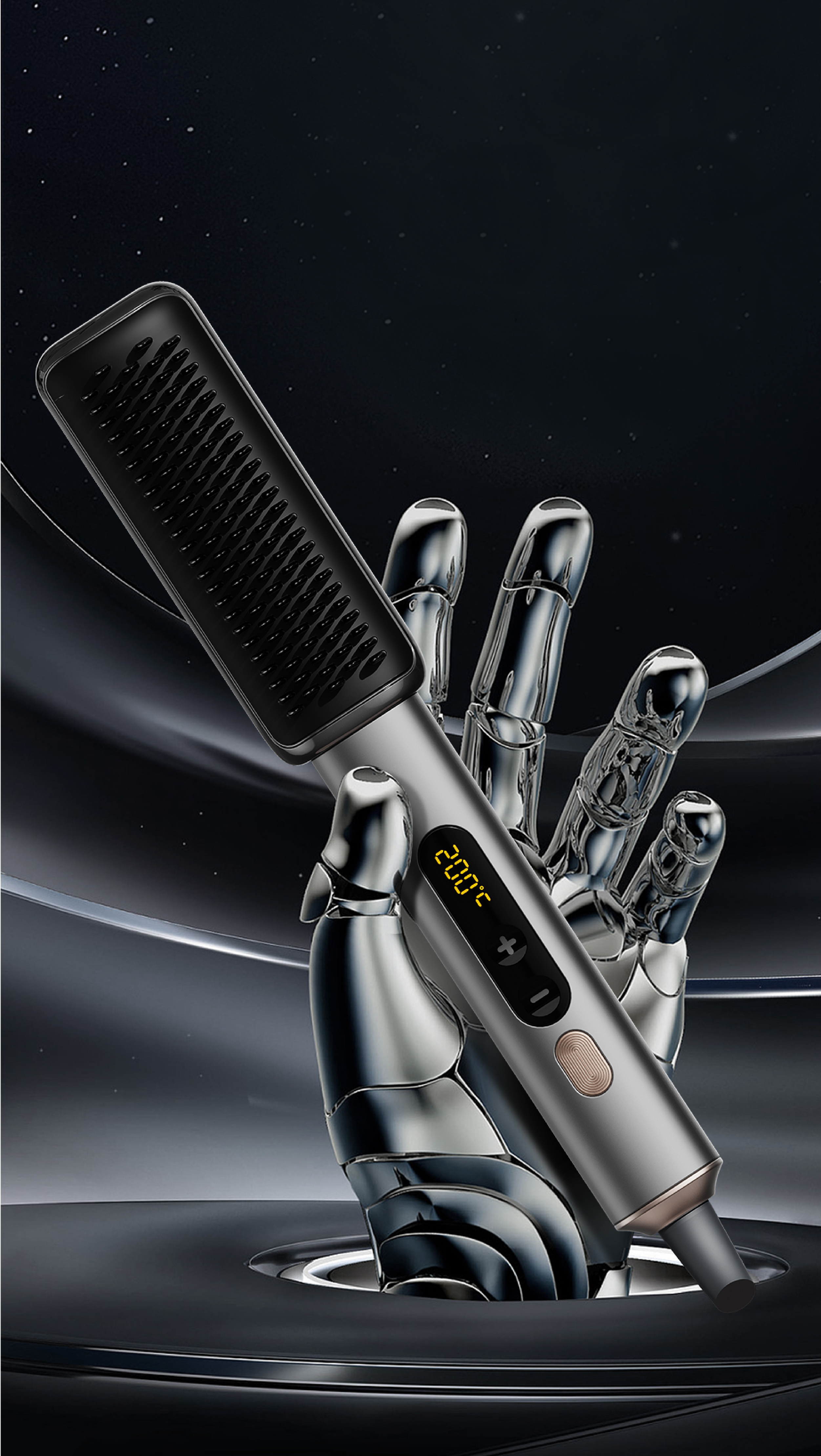 Straight hair comb，steam，Digital display，Visualized sump，Personal care products，Household Electric Appliances，Beauty products，Advanced sense，