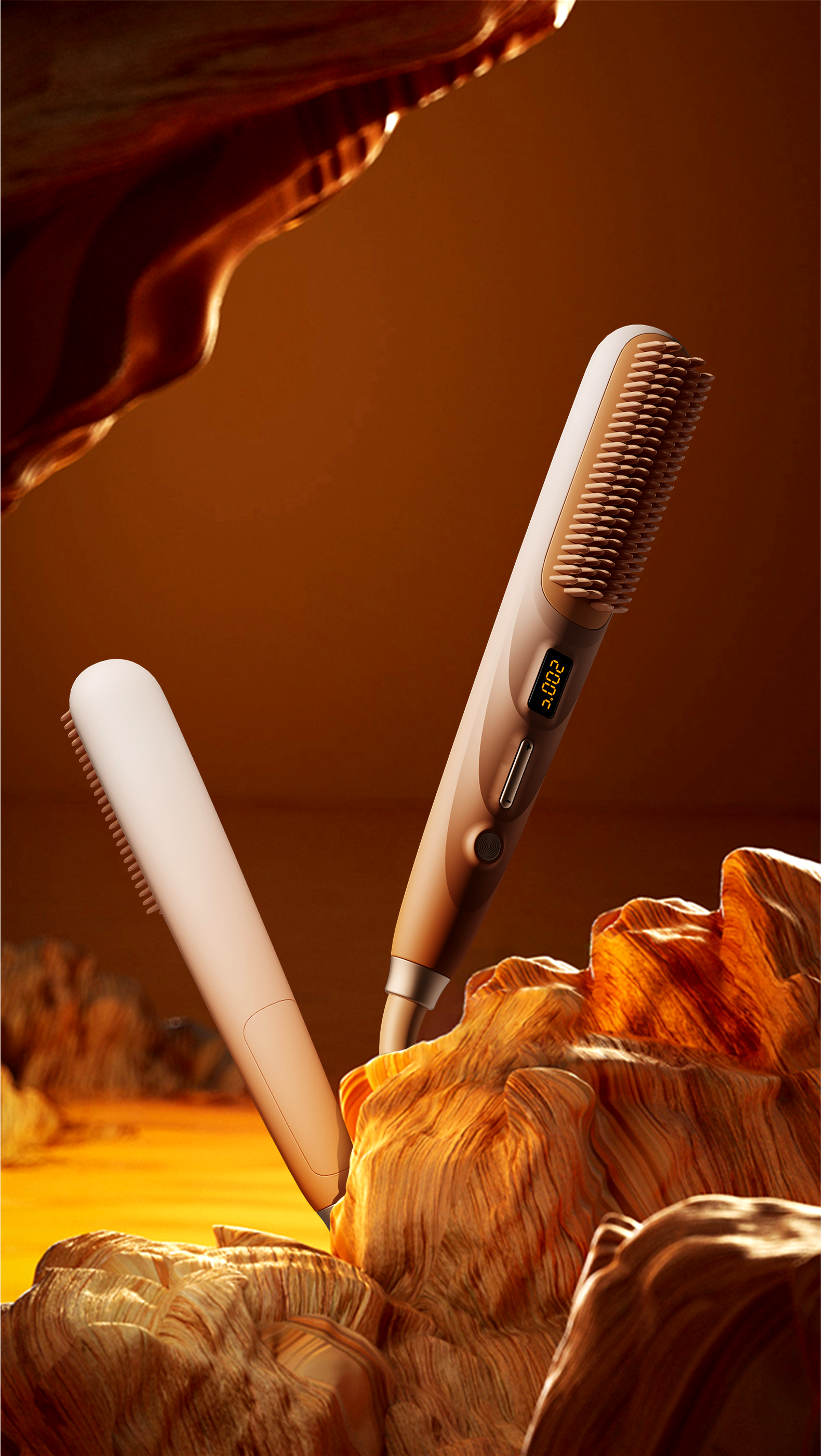 Personal care products，Straight hair comb，steam，Gradient，Maiden heart，Vanishing surface，With water tank，Macarone color system，