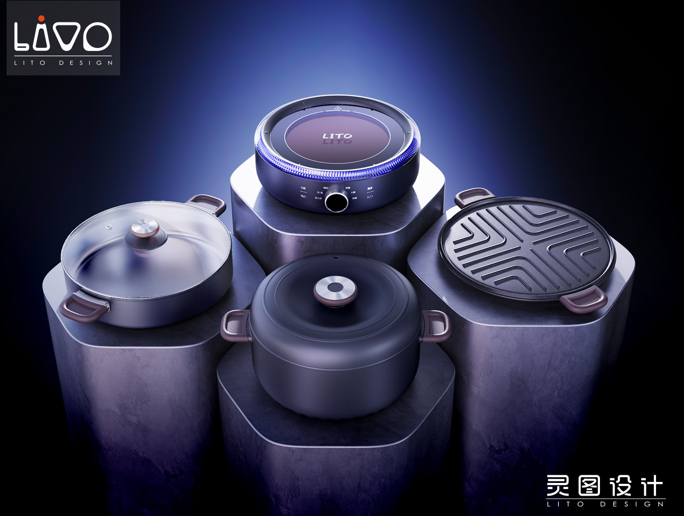 Radiant-cooker，# Multi-function cooking pot，# Kitchen electric design，#Industrial Design，# Household appliances appearance design，# Modular product design，# Spirit diagram design，# Original Home Appliance Scheme，