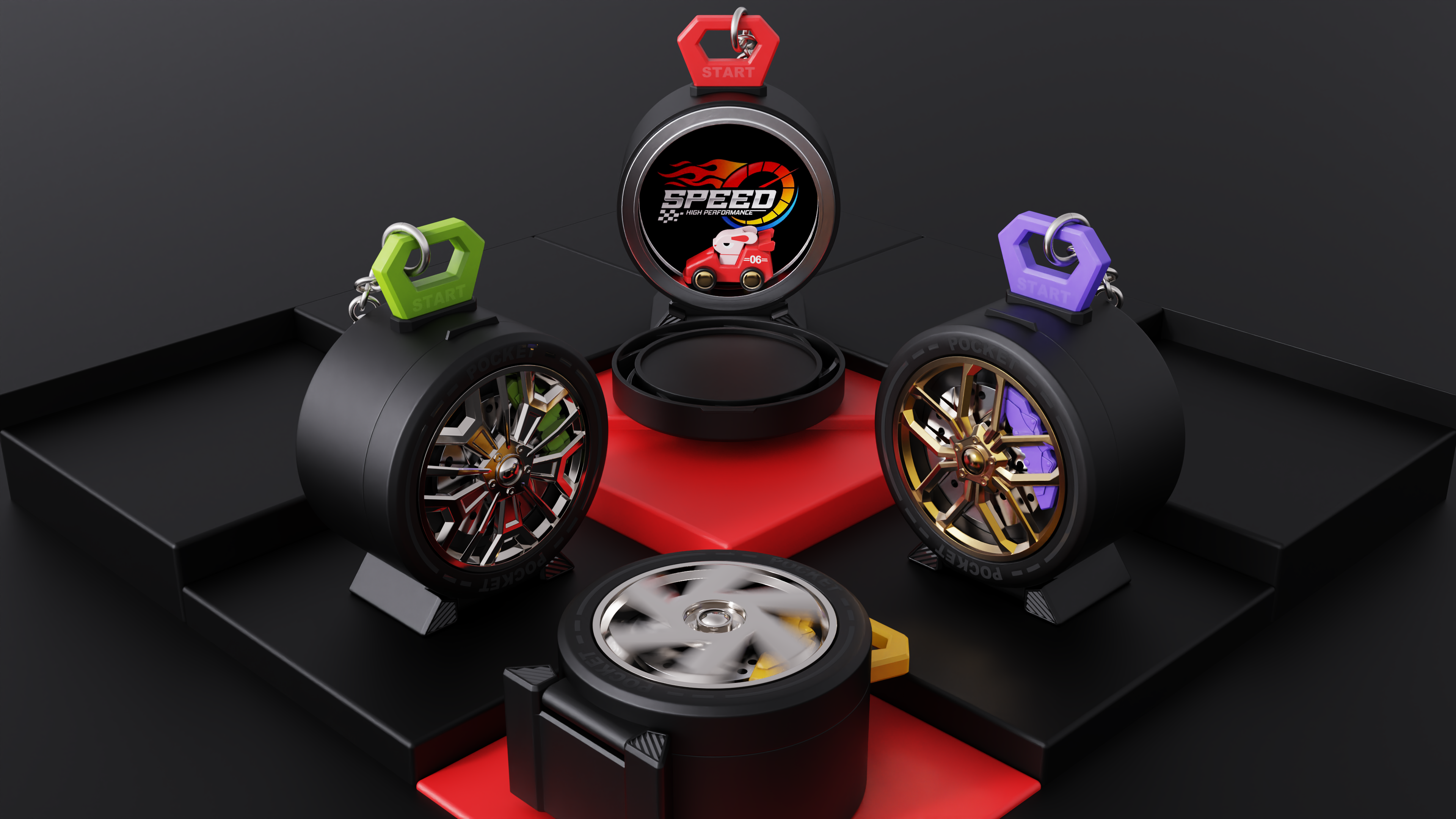 Decompression toys，hub，racing，
