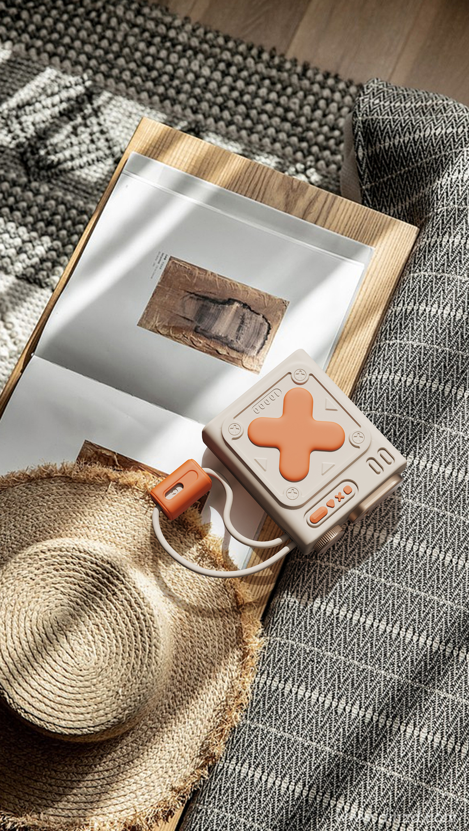 Mini charging treasure，Own line，10000 mA，Color contrast，Light luxury，electroplate，