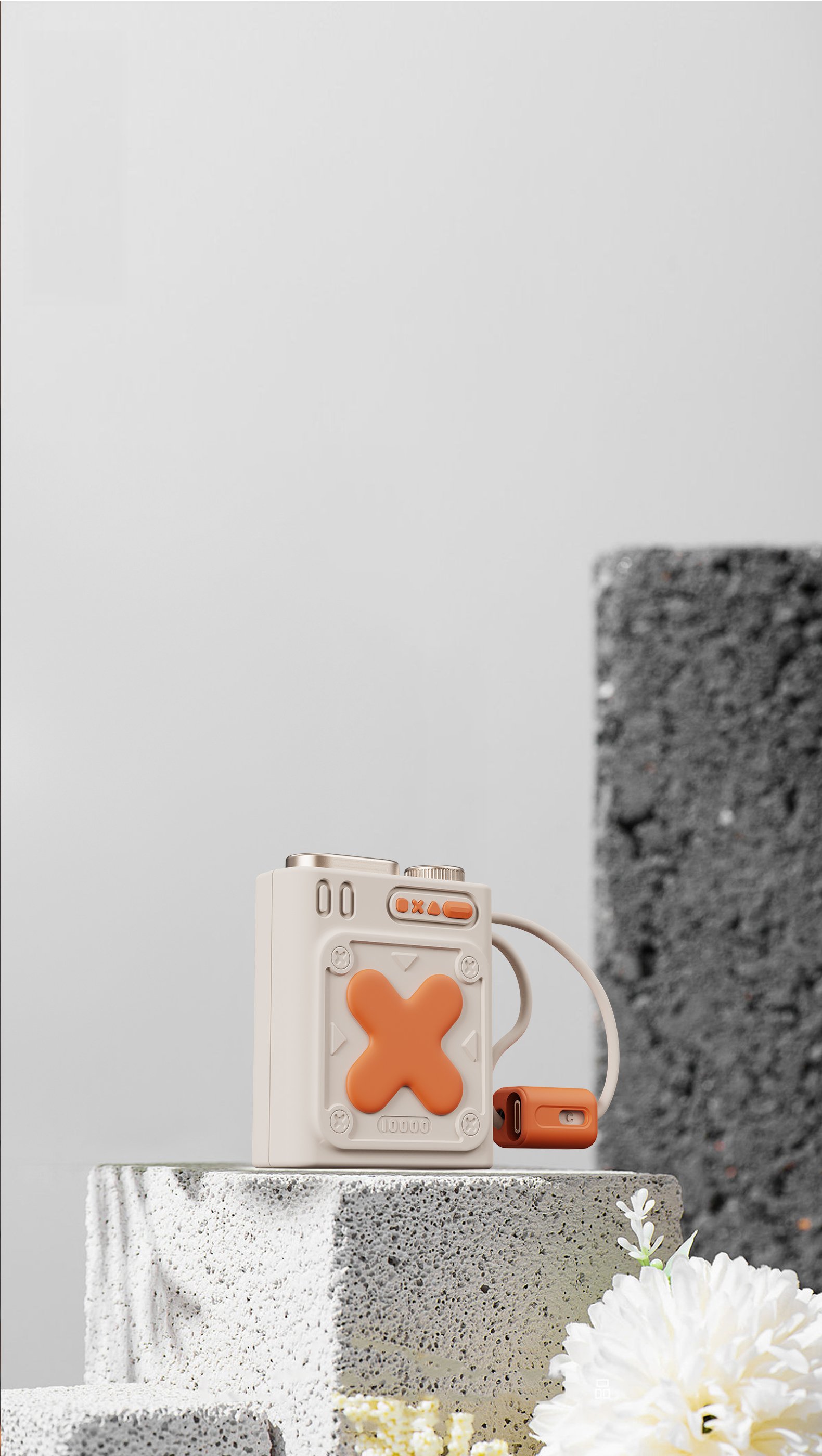 Mini charging treasure，Own line，10000 mA，Color contrast，Light luxury，electroplate，