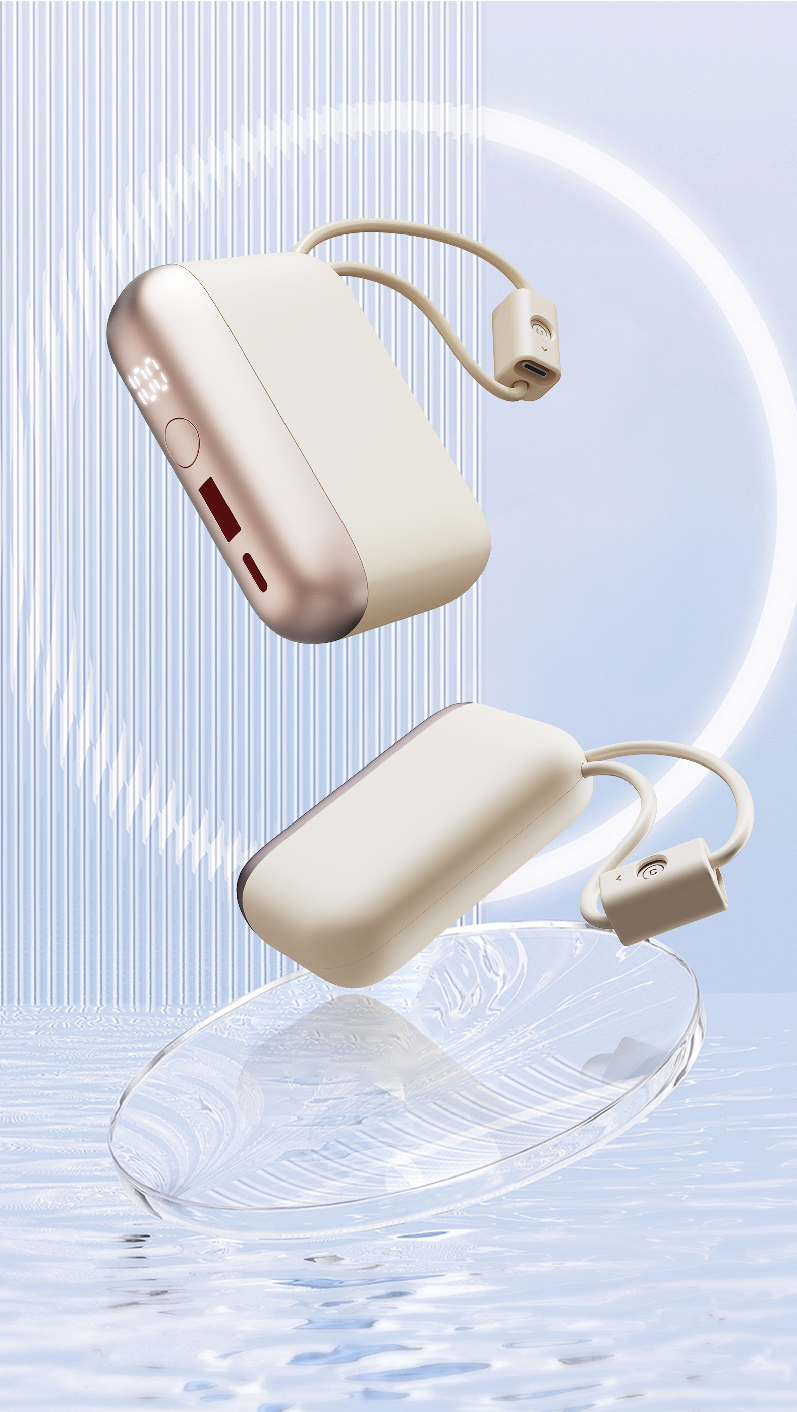 Mini charging treasure，Own line，cobblestone，Light luxury，portable source，Women's Market，Portable，