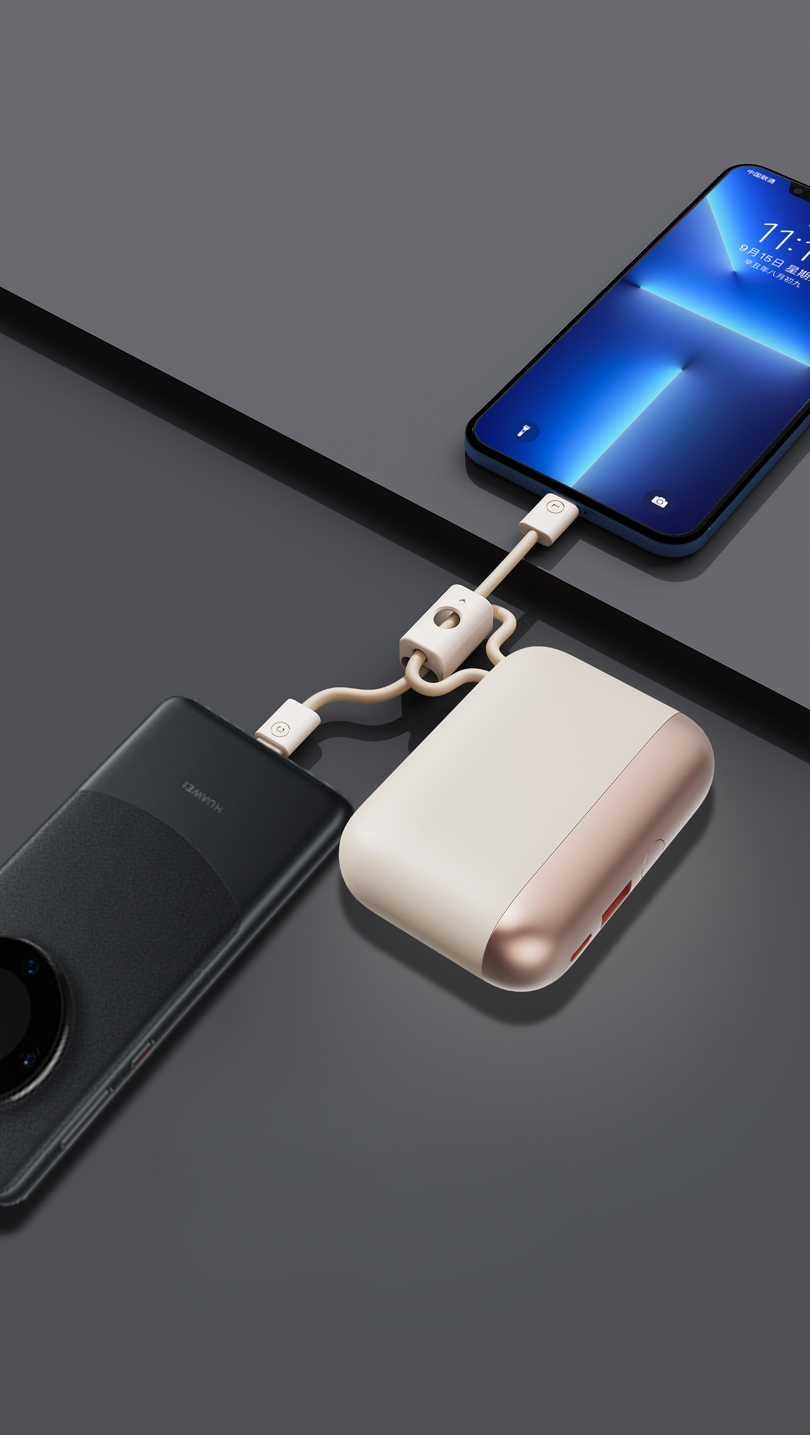 Mini charging treasure，Own line，cobblestone，Light luxury，portable source，Women's Market，Portable，