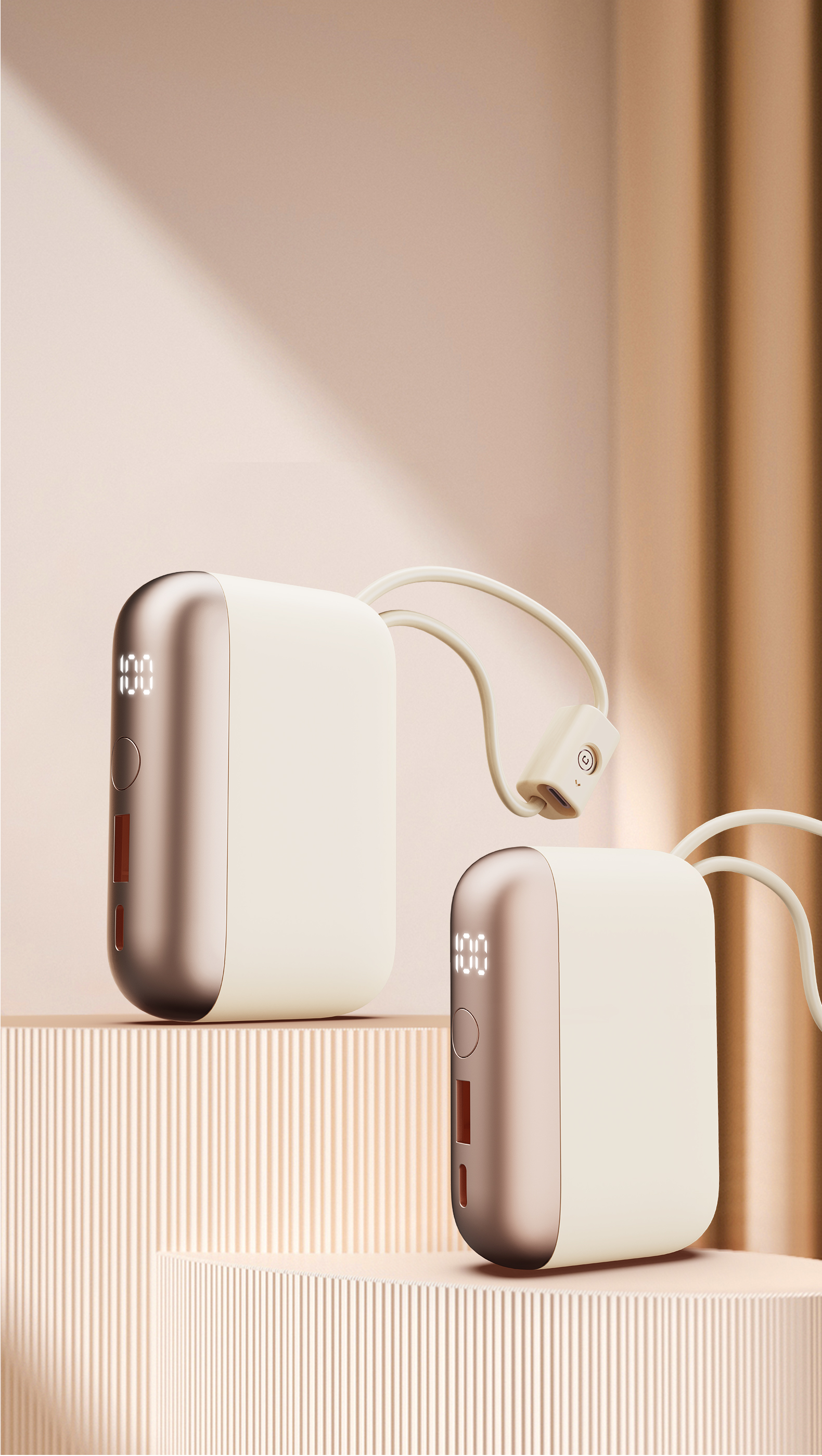 Mini charging treasure，Own line，cobblestone，Light luxury，portable source，Women's Market，Portable，