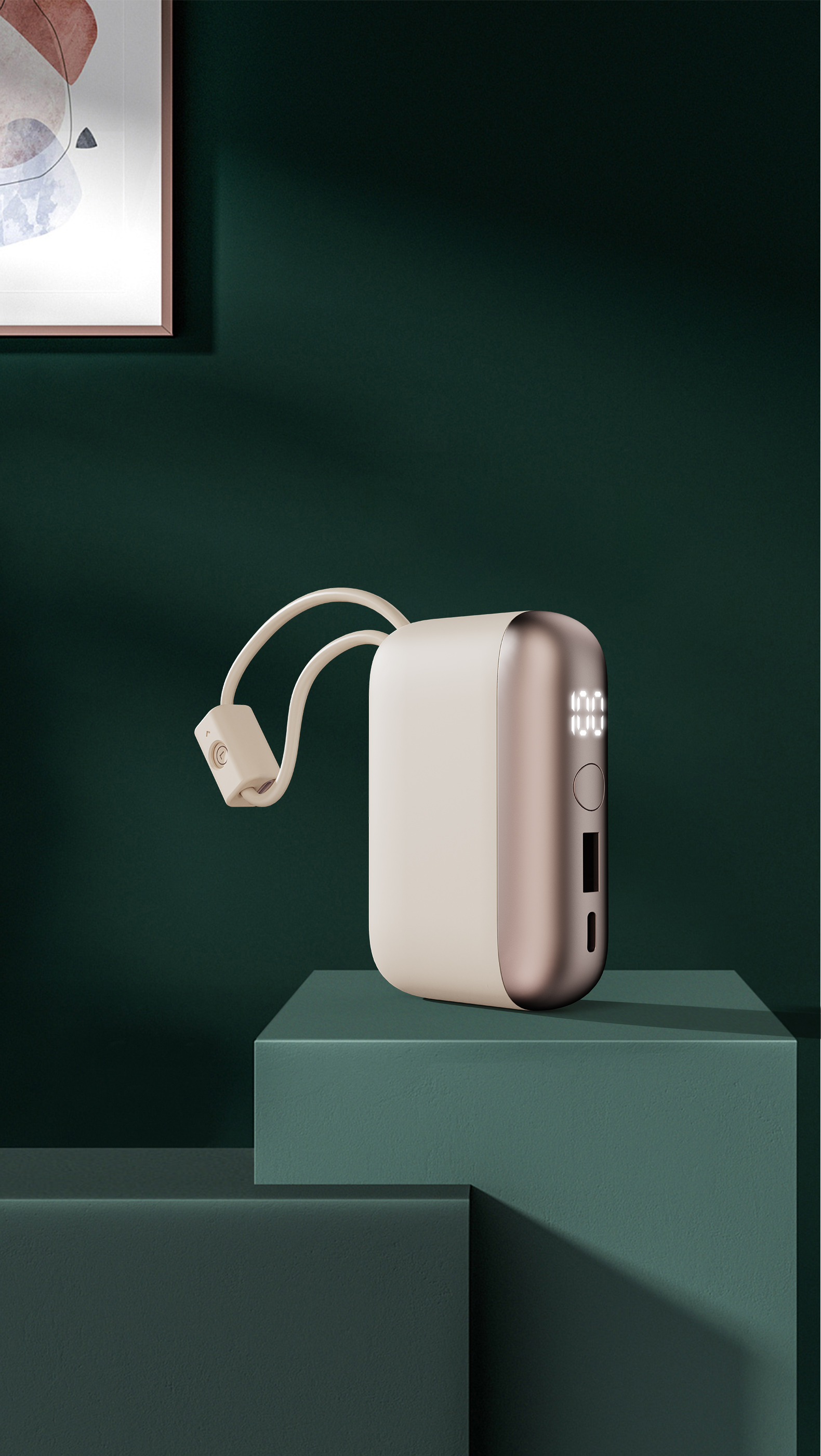 Mini charging treasure，Own line，cobblestone，Light luxury，portable source，Women's Market，Portable，