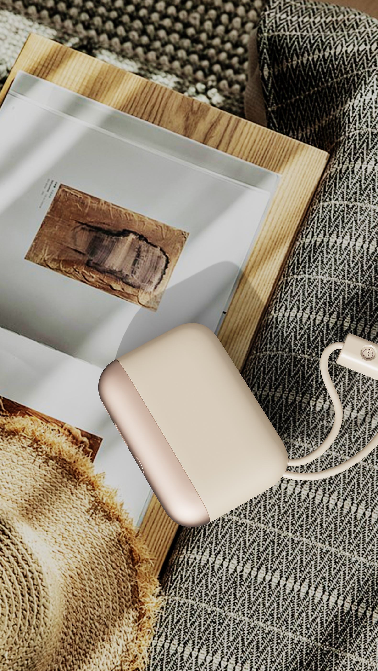Mini charging treasure，Own line，cobblestone，Light luxury，portable source，Women's Market，Portable，