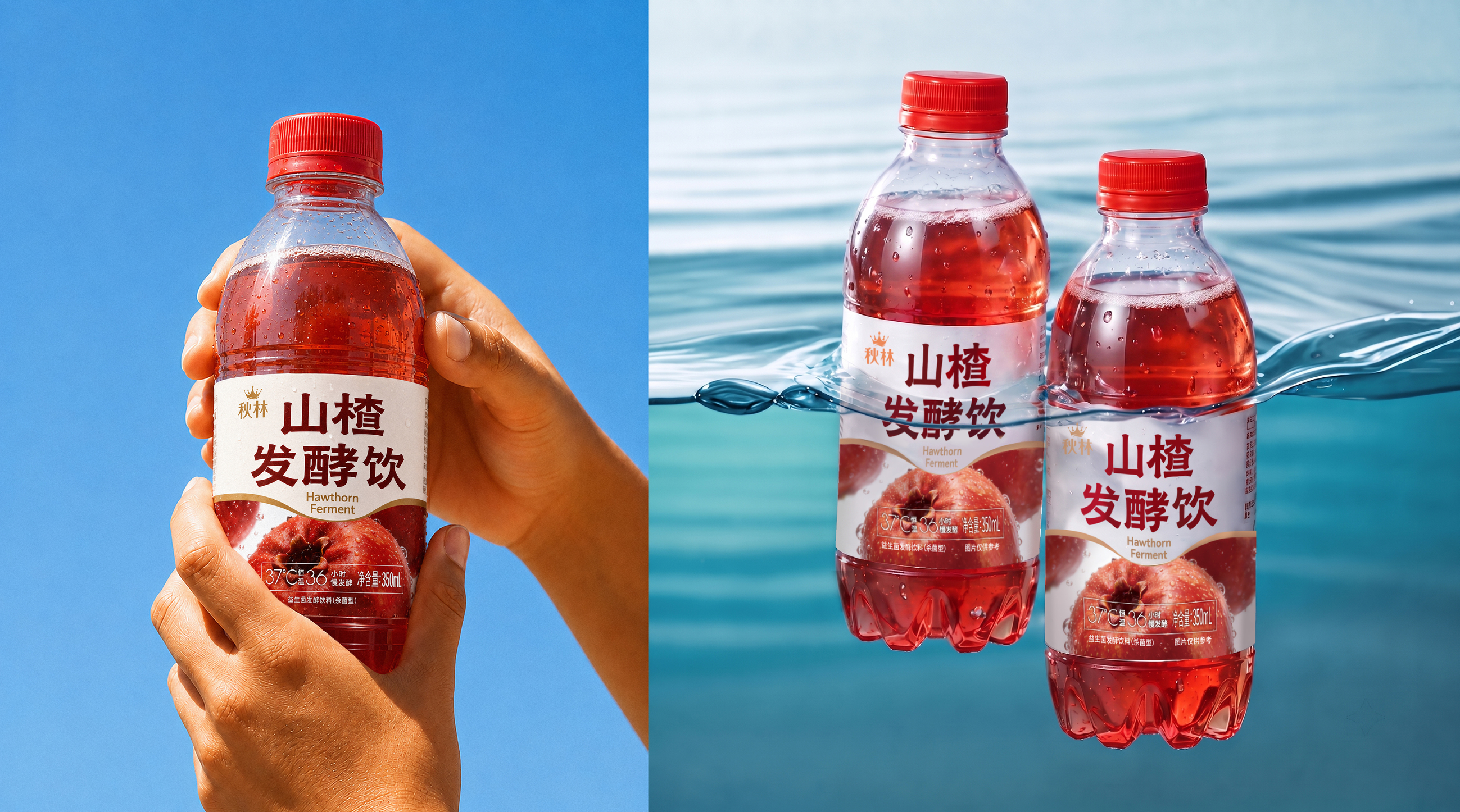 Qiulin Guvas，packing design，drink，Hawthorn，gules，Qiulin，