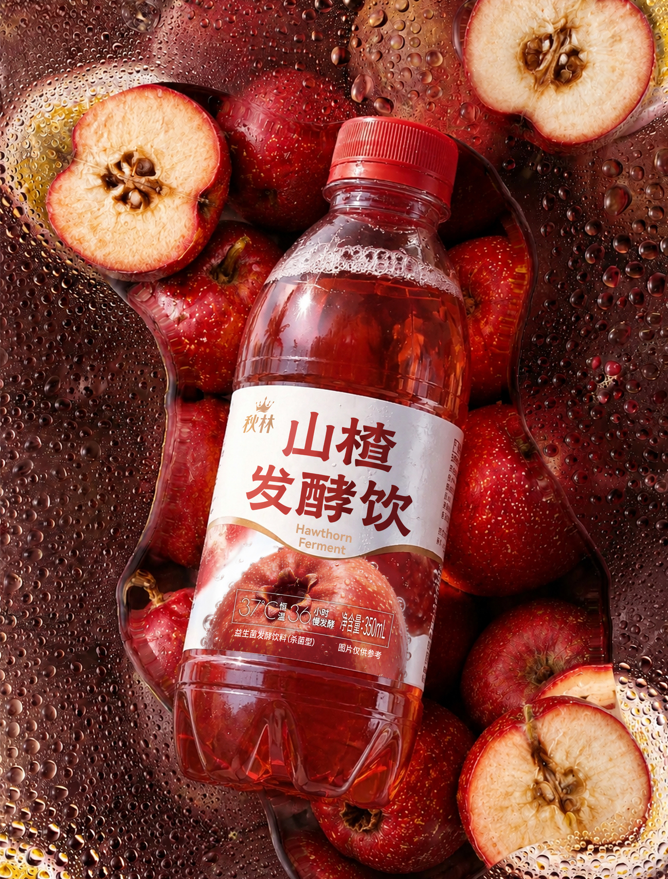Qiulin Guvas，packing design，drink，Hawthorn，gules，Qiulin，